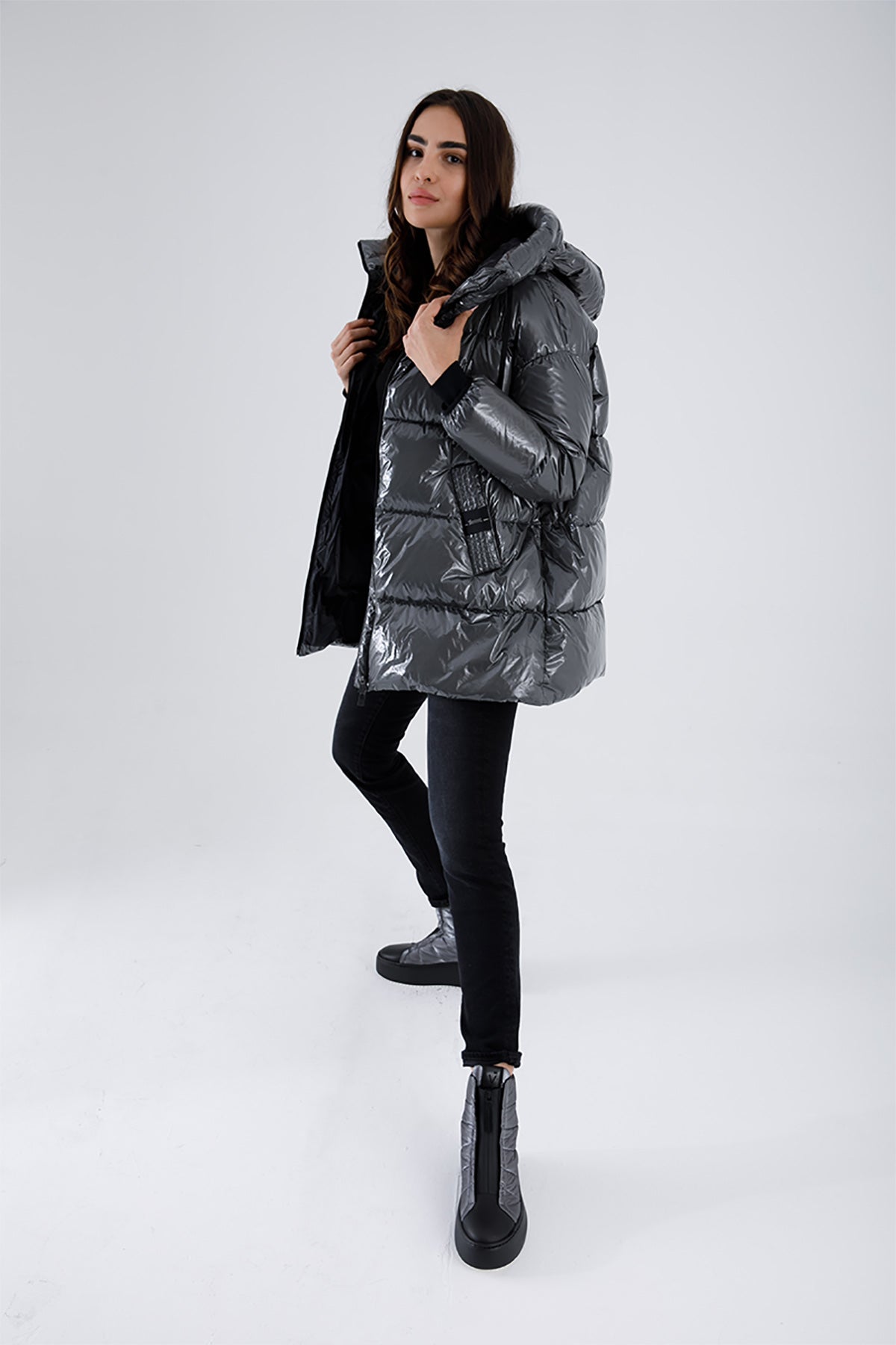 Herno Laminar Geniş Kesim Kapüşonlu Puffer Mont-Libas Trendy Fashion Store