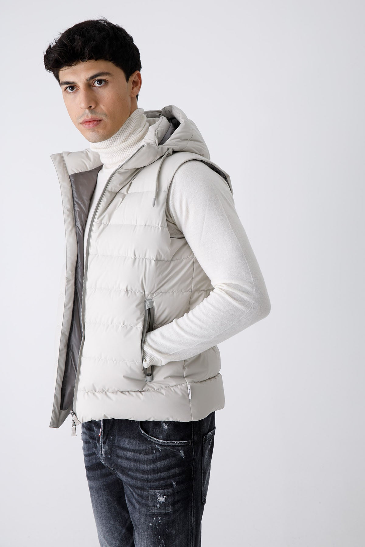 Herno Laminar Kapüşonlu Puffer Yelek-Libas Trendy Fashion Store