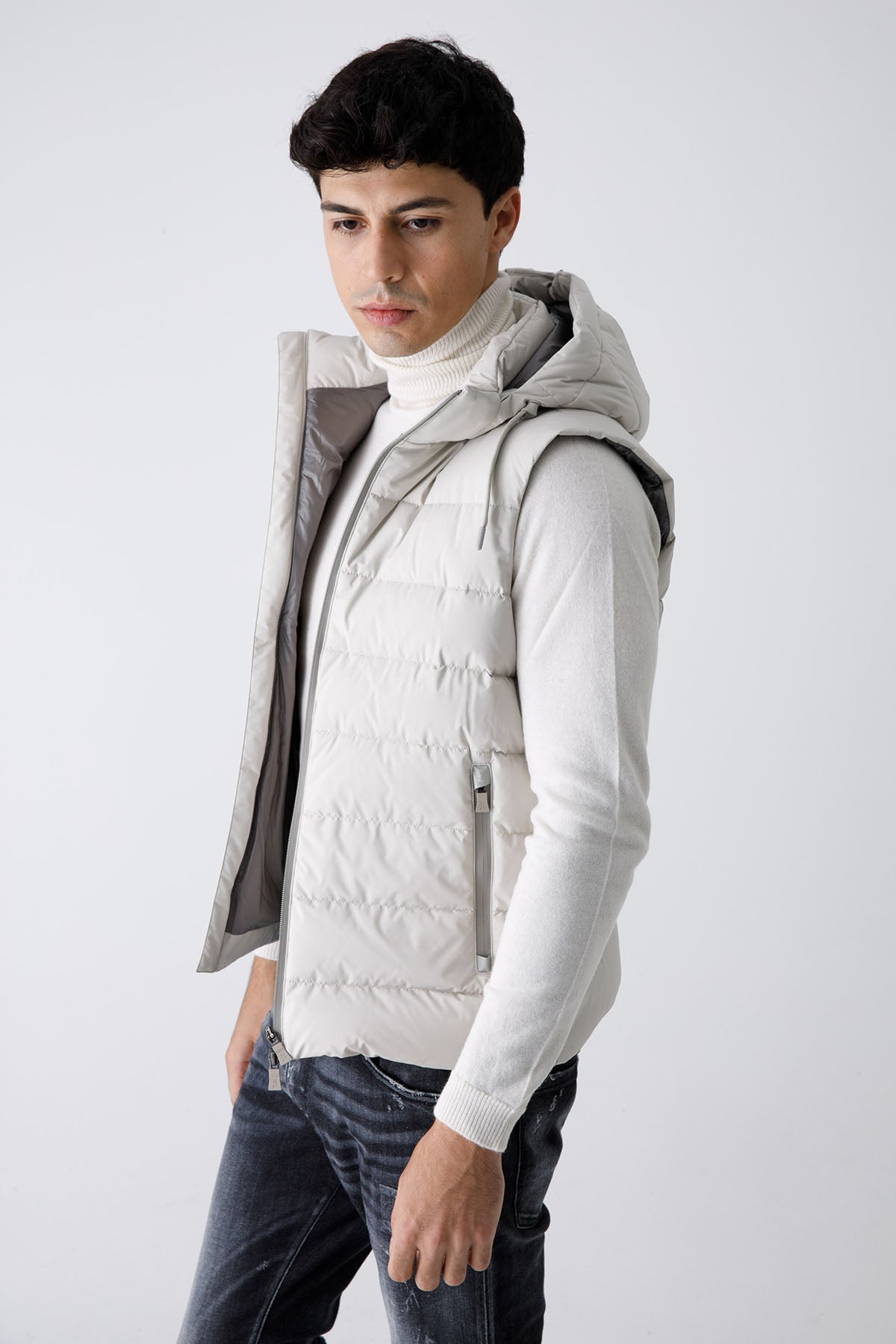 Herno Laminar Kapüşonlu Puffer Yelek-Libas Trendy Fashion Store