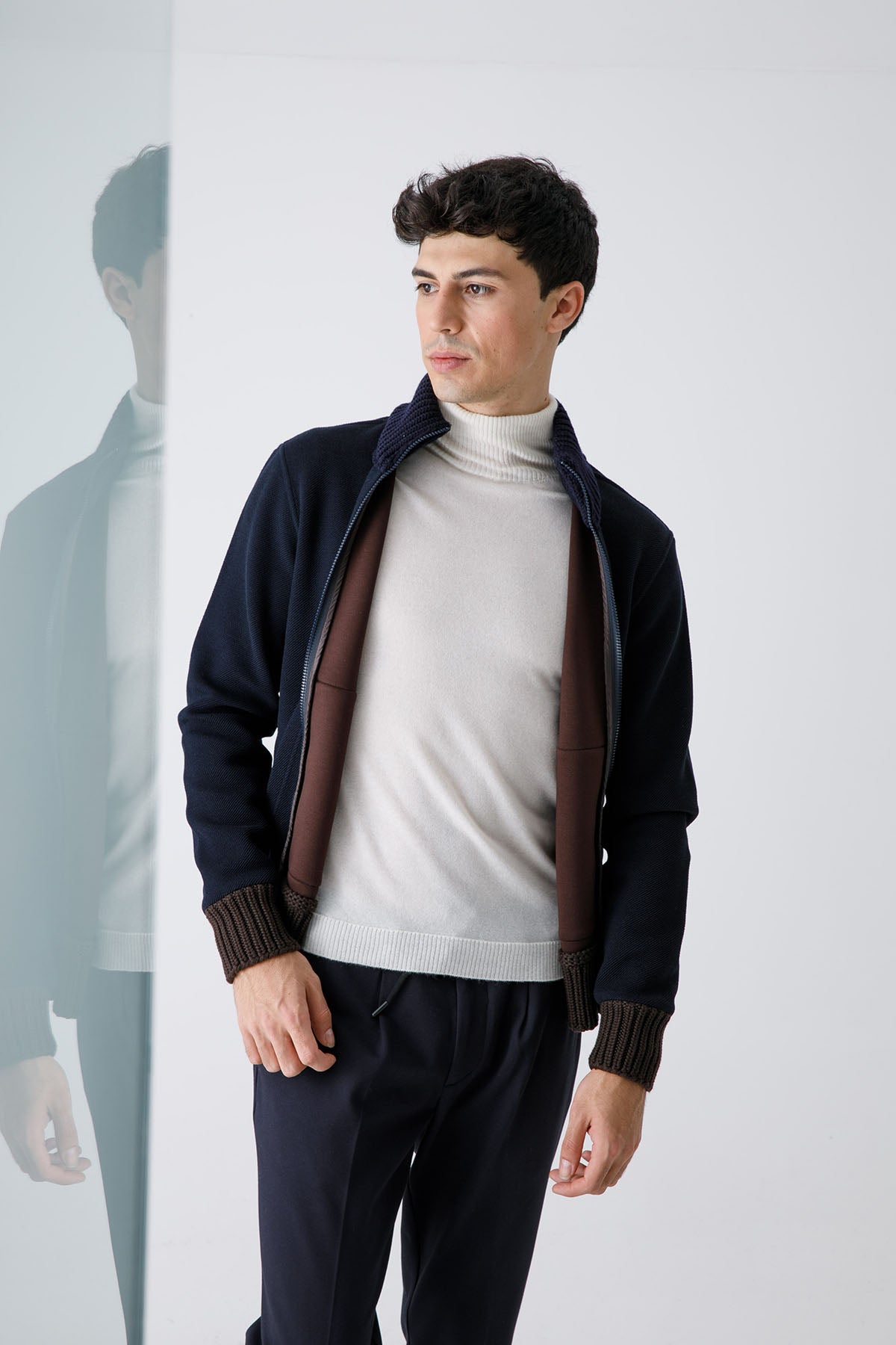 Herno Örgü Yün Detaylı Triko Ceket-Libas Trendy Fashion Store