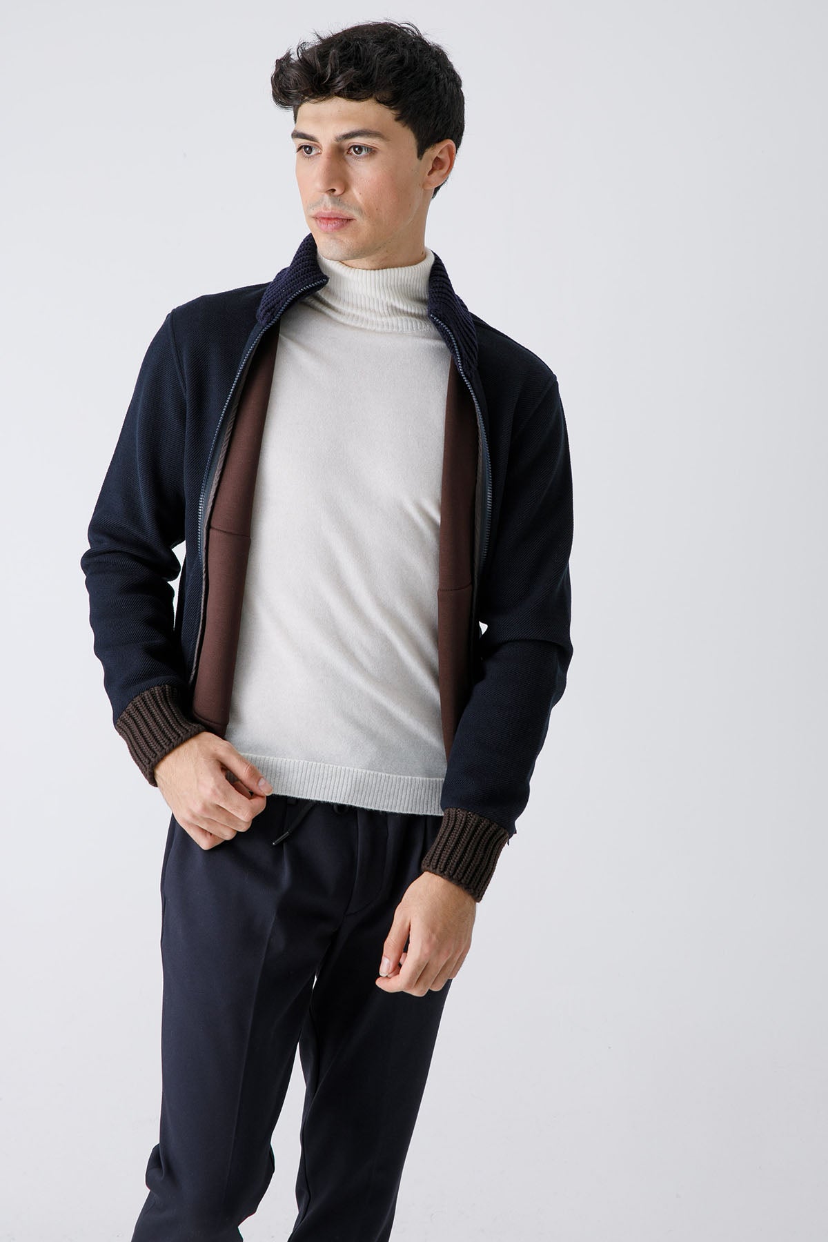 Herno Örgü Yün Detaylı Triko Ceket-Libas Trendy Fashion Store