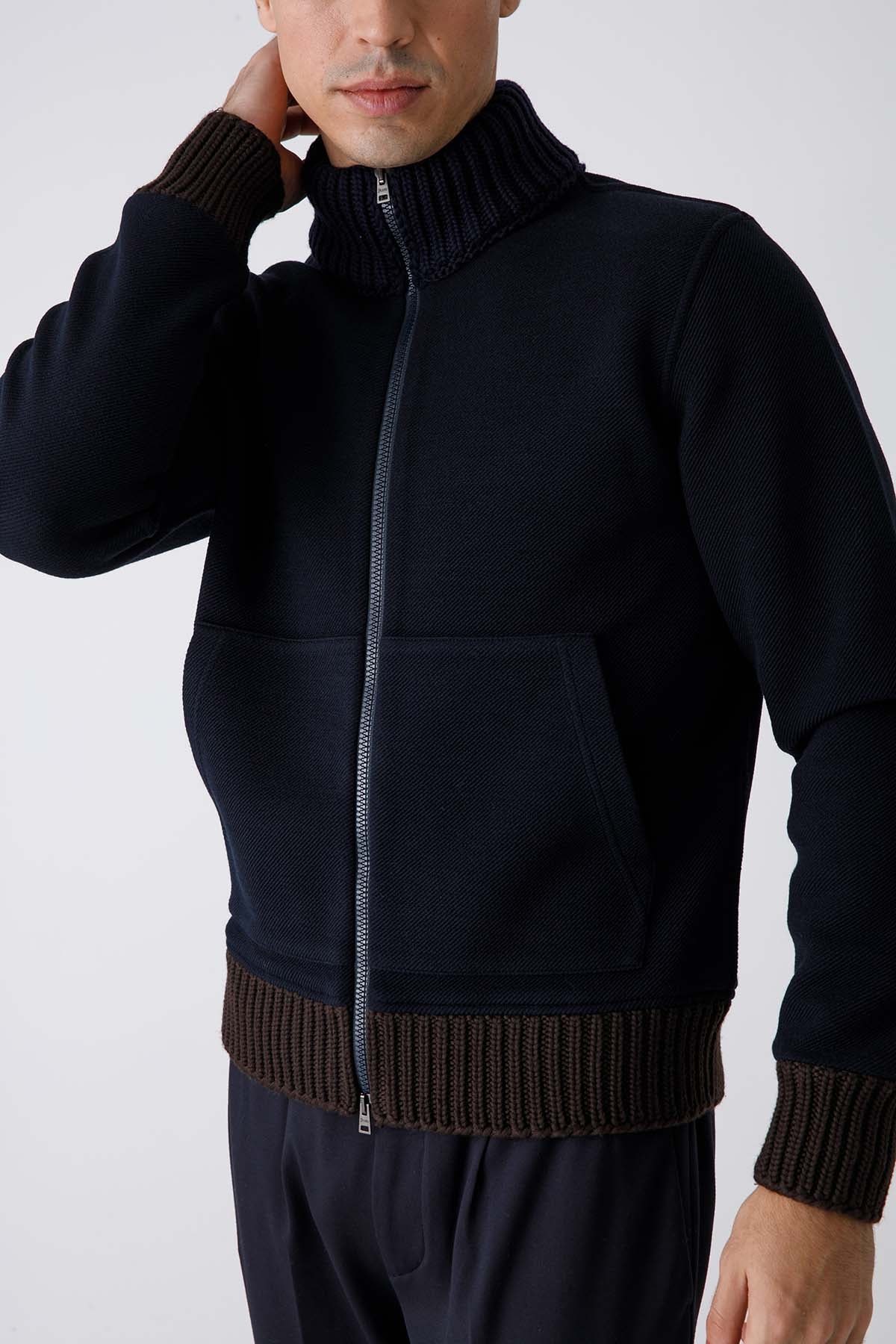 Herno Örgü Yün Detaylı Triko Ceket-Libas Trendy Fashion Store