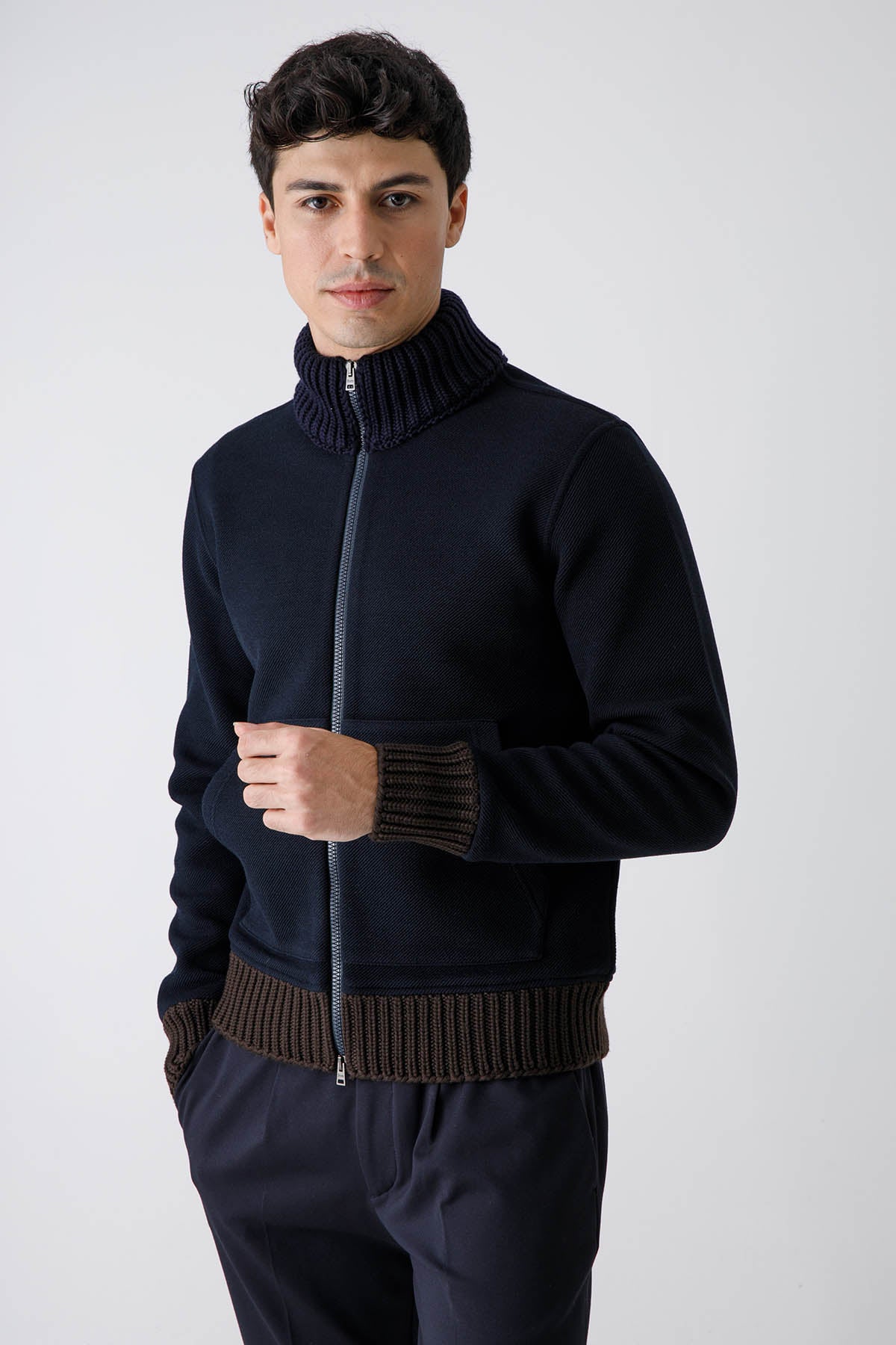 Herno Örgü Yün Detaylı Triko Ceket-Libas Trendy Fashion Store