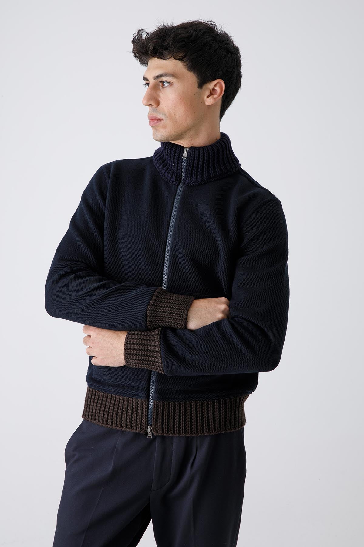 Herno Örgü Yün Detaylı Triko Ceket-Libas Trendy Fashion Store