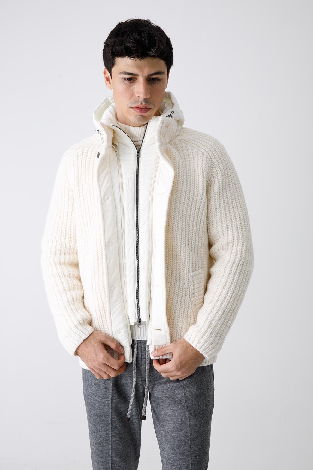 Herno Demonte İç Yelekli Örgü Yün Ceket-Libas Trendy Fashion Store