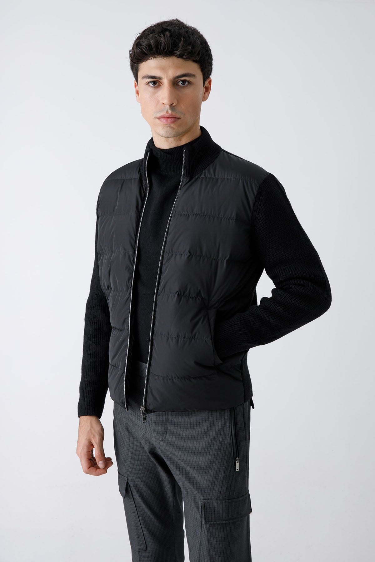 Herno Önü Puffer Örgü Triko Ceket-Libas Trendy Fashion Store