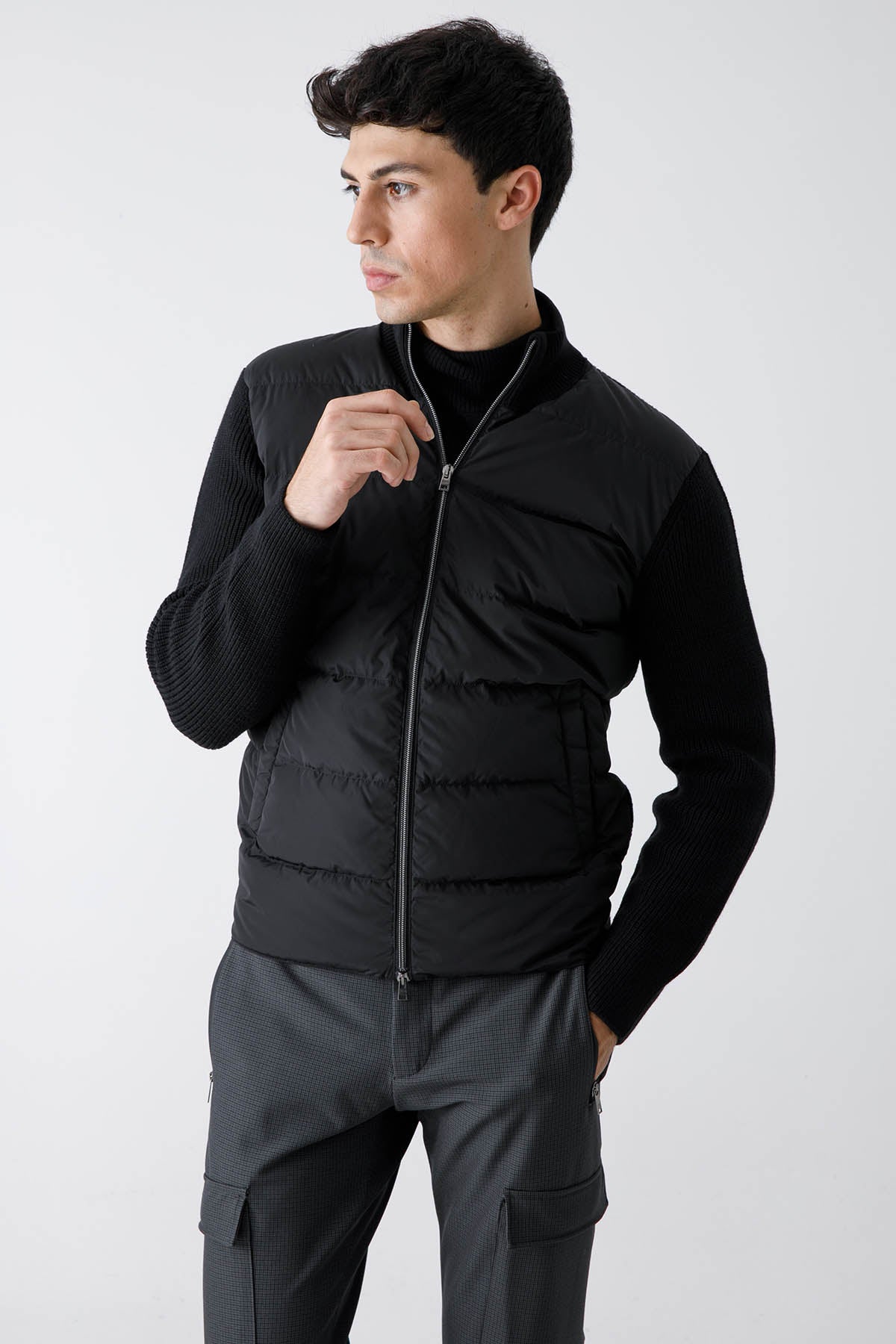 Herno Önü Puffer Örgü Triko Ceket-Libas Trendy Fashion Store