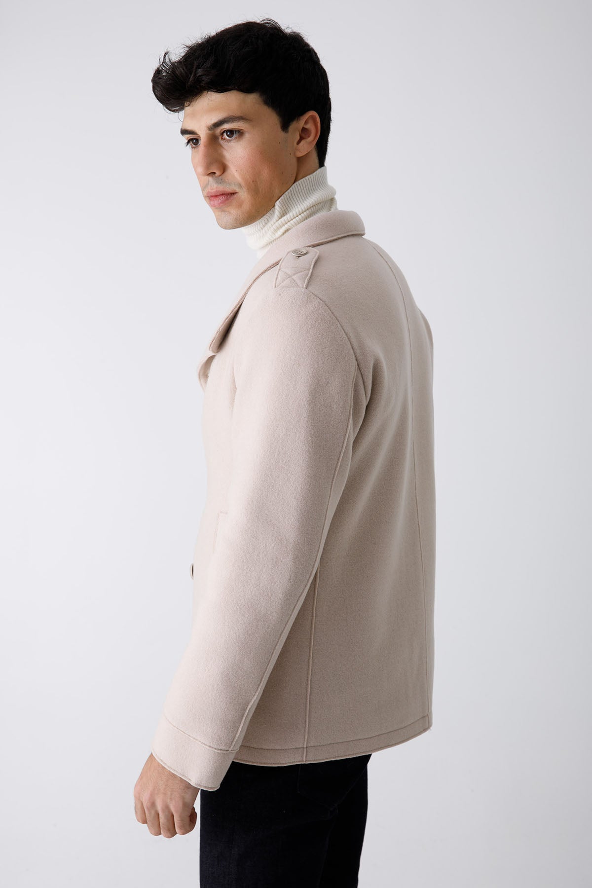 Herno Kruvaze Dolgulu Yün Kaban-Libas Trendy Fashion Store