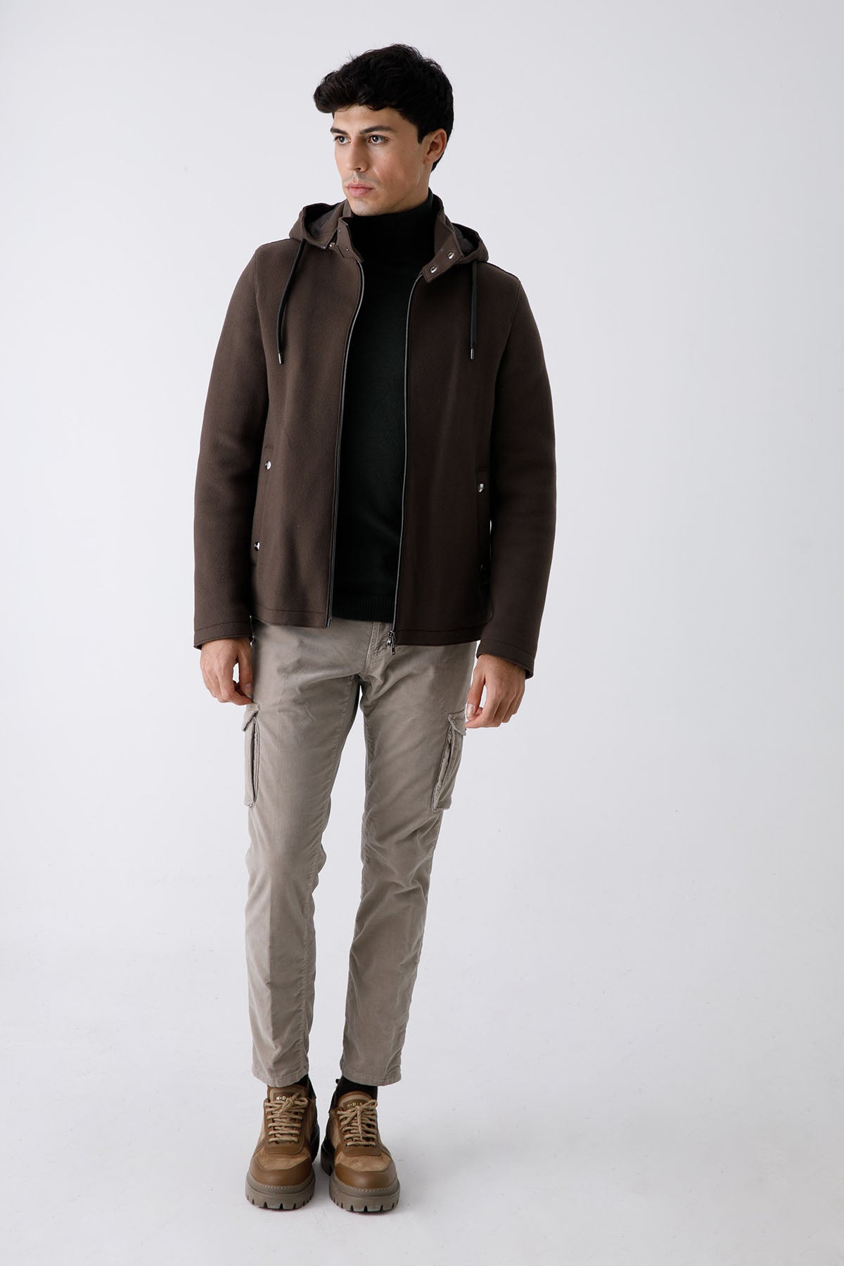 Herno Kapüşonlu Dolgulu Yün Kaban-Libas Trendy Fashion Store