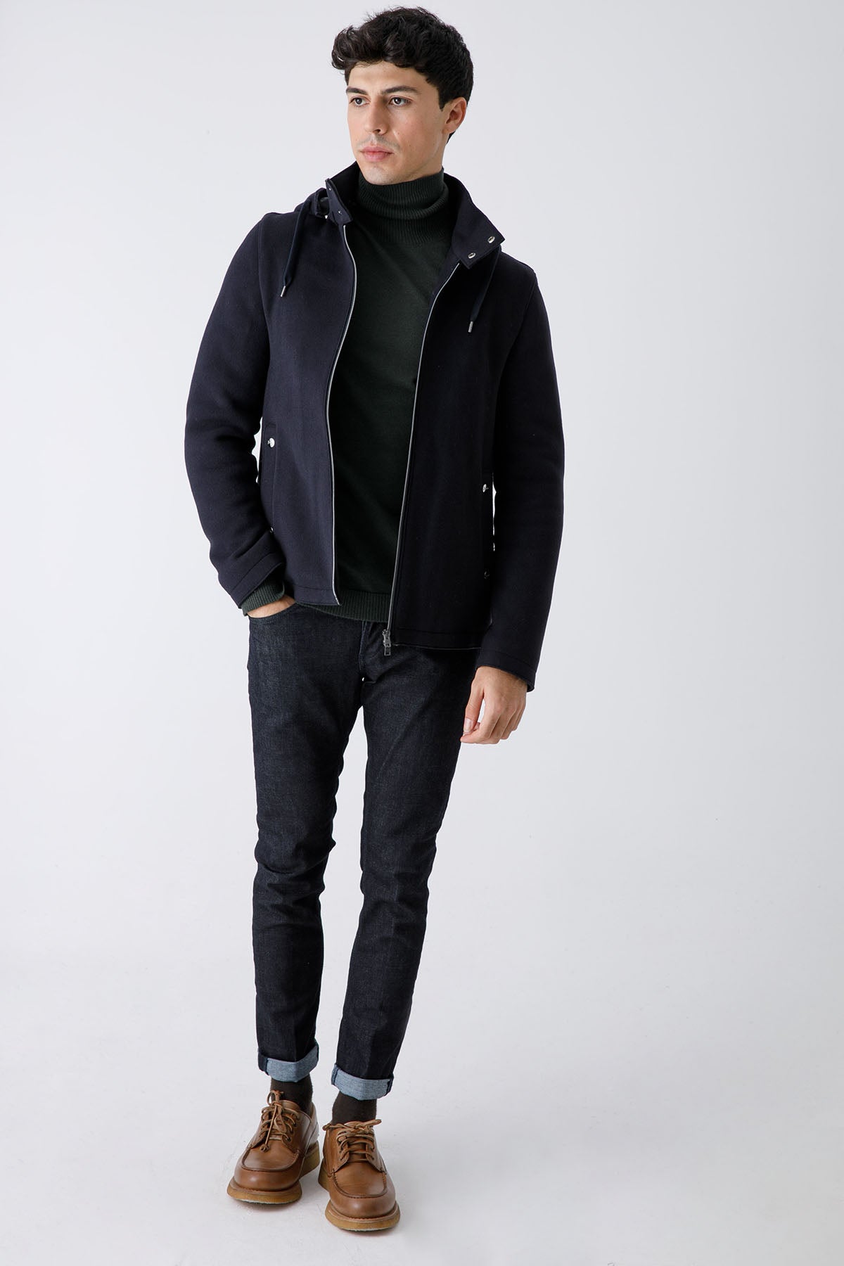 Herno Kapüşonlu Dolgulu Yün Kaban-Libas Trendy Fashion Store