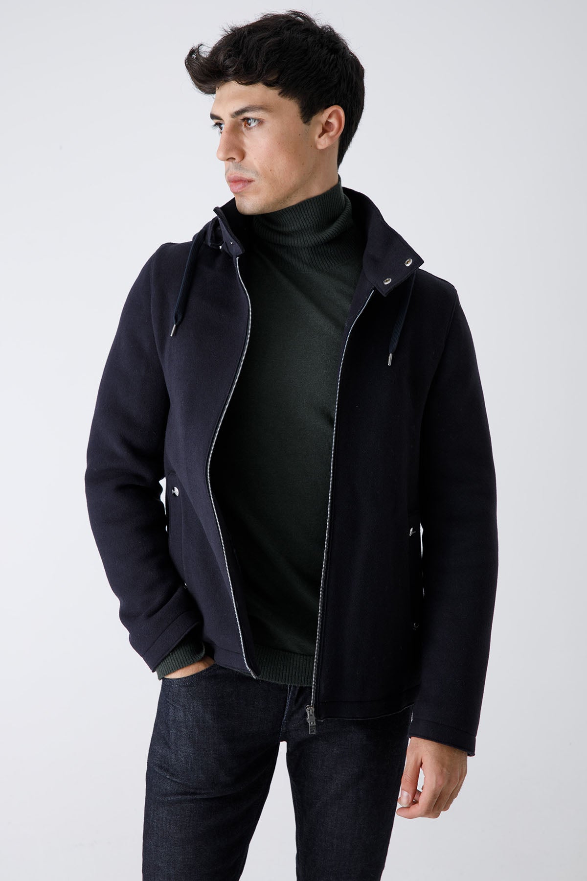 Herno Kapüşonlu Dolgulu Yün Kaban-Libas Trendy Fashion Store