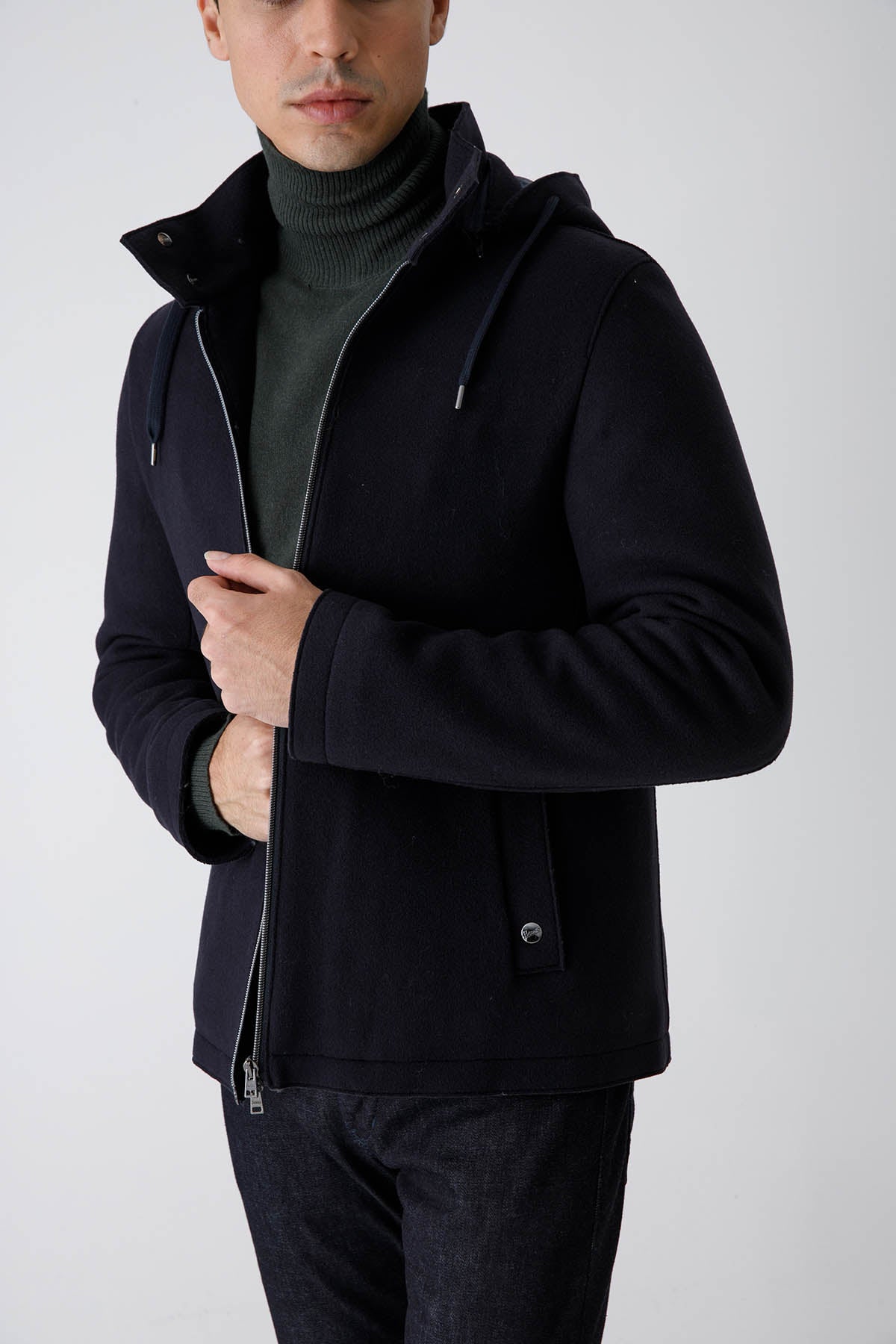 Herno Kapüşonlu Dolgulu Yün Kaban-Libas Trendy Fashion Store