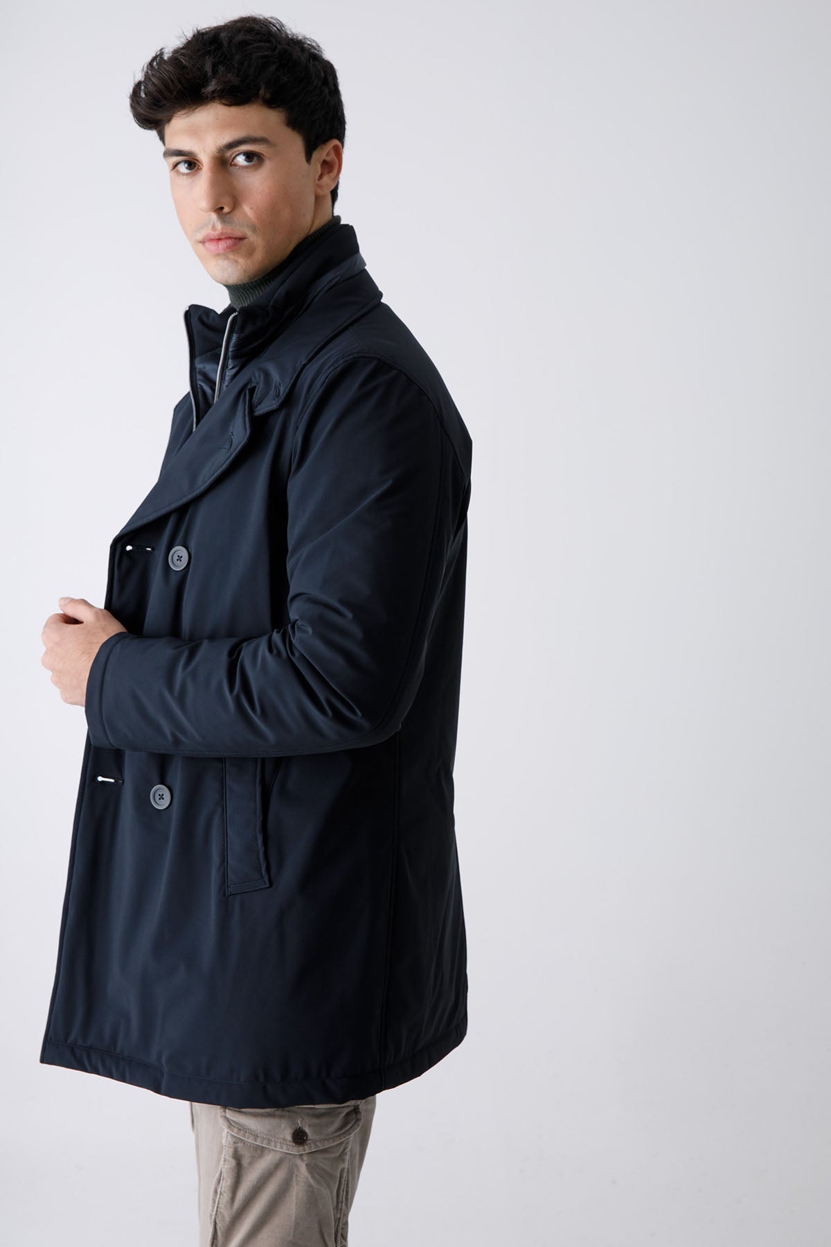 Herno Demonte İç Yelekli Kruvaze Kaban-Libas Trendy Fashion Store