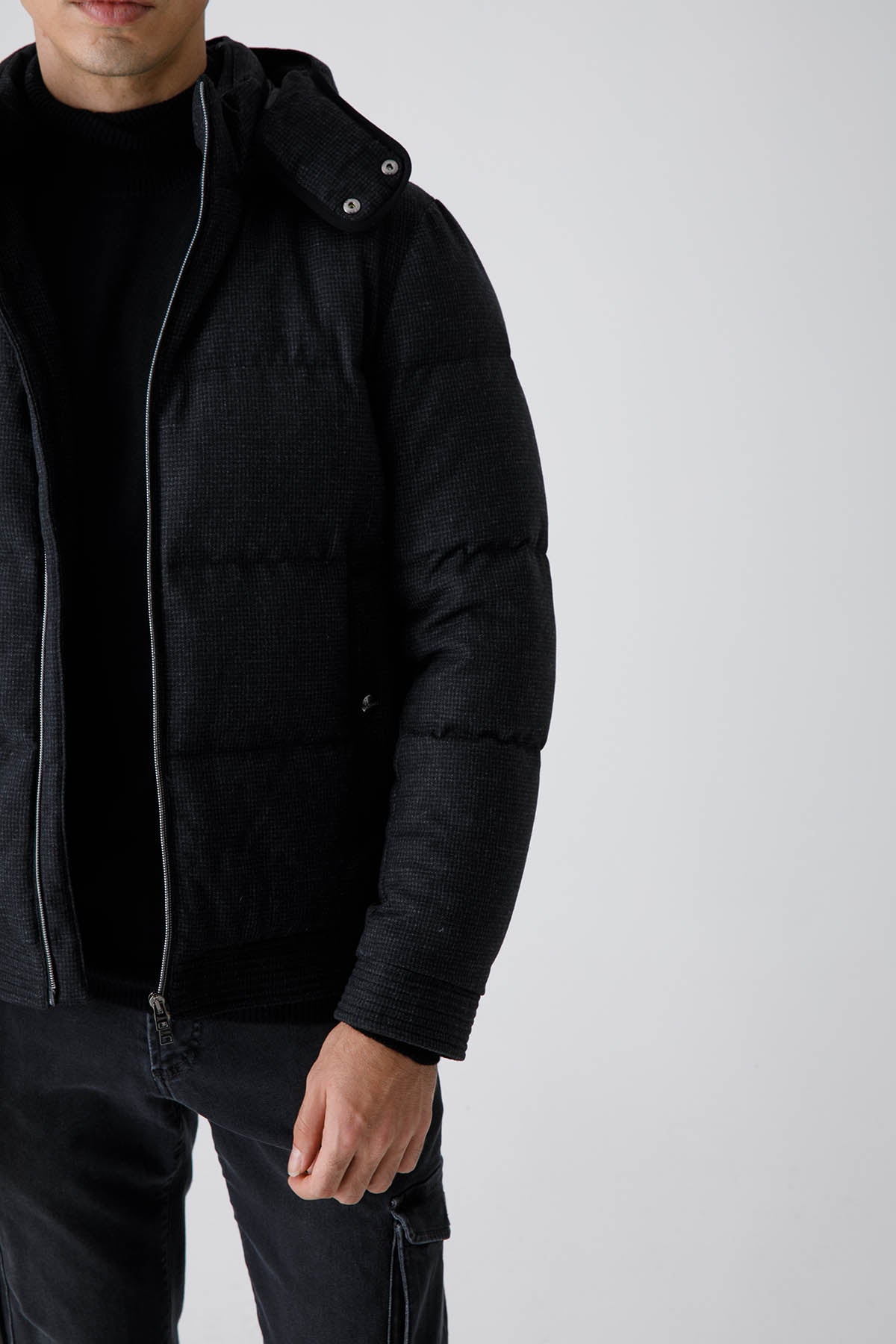 Herno Kapüşonlu Yün Puffer Mont-Libas Trendy Fashion Store