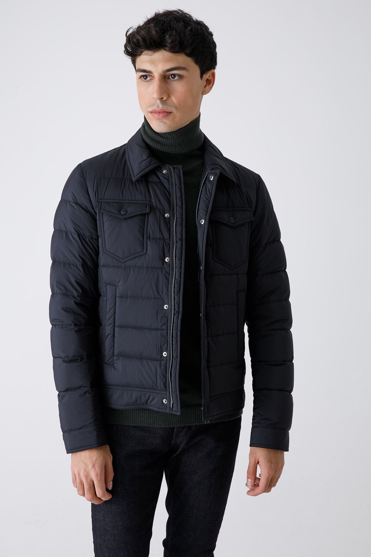 Herno Cep Detaylı İnce Puffer Mont-Libas Trendy Fashion Store