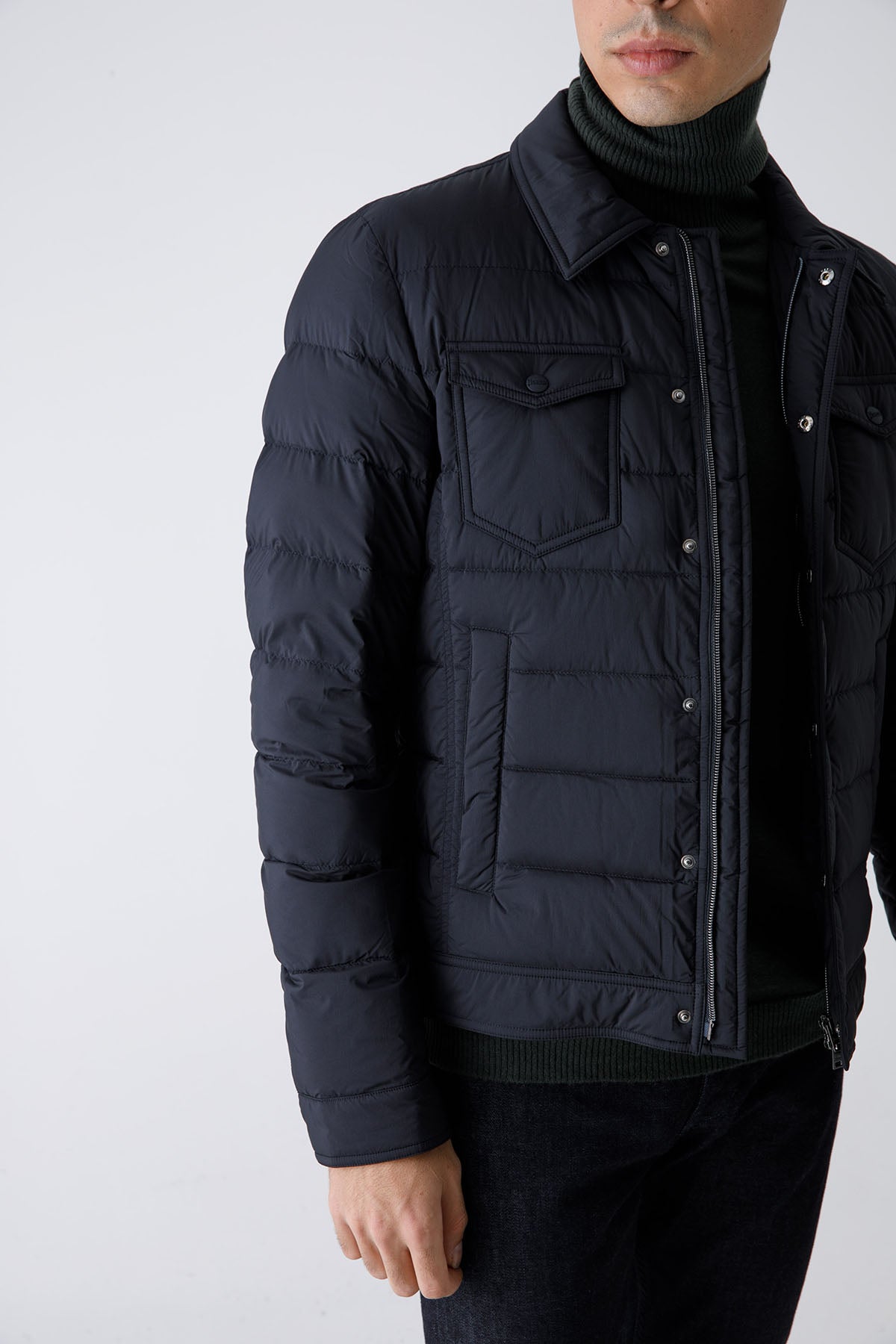 Herno Cep Detaylı İnce Puffer Mont-Libas Trendy Fashion Store