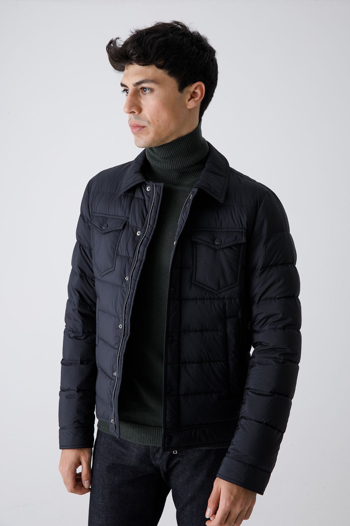 Herno Cep Detaylı İnce Puffer Mont-Libas Trendy Fashion Store