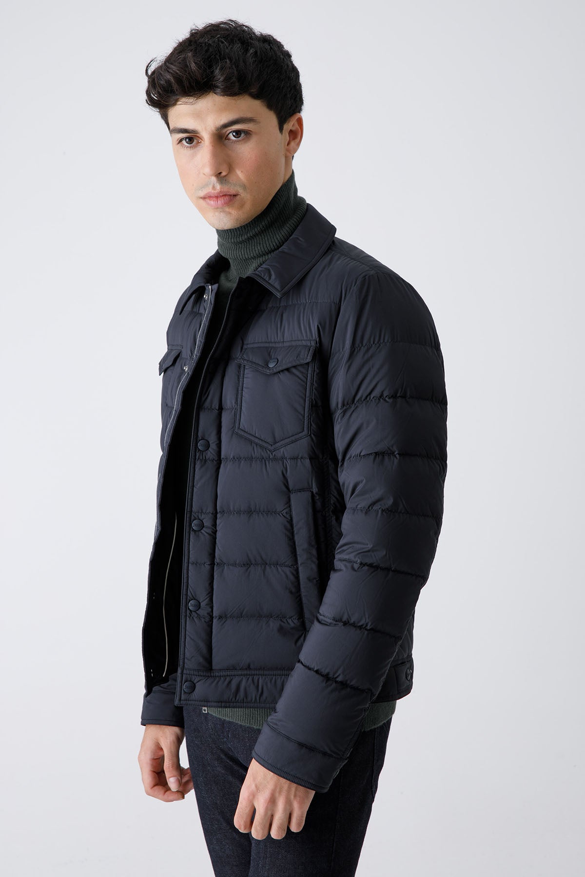 Herno Cep Detaylı İnce Puffer Mont-Libas Trendy Fashion Store