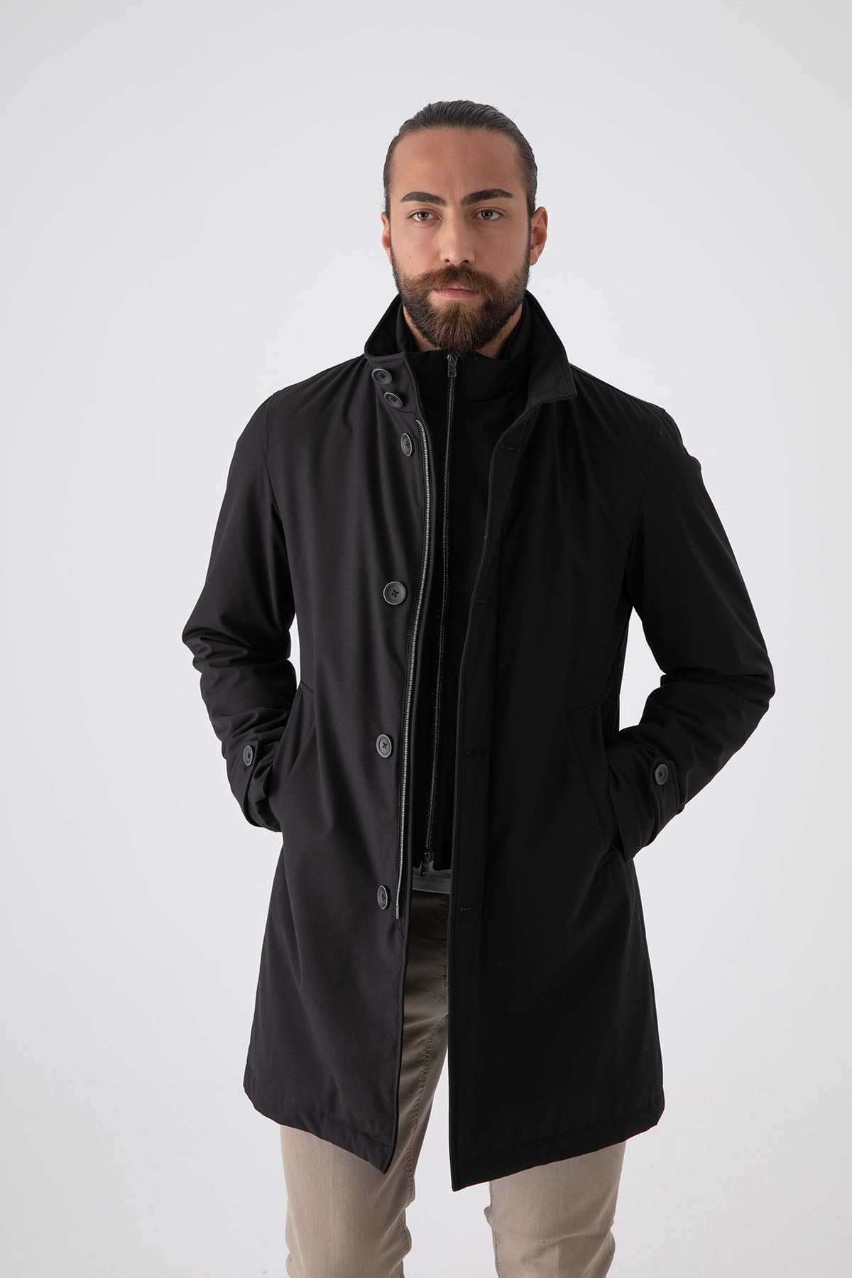 Herno İçi Yelekli Kaban-Libas Trendy Fashion Store