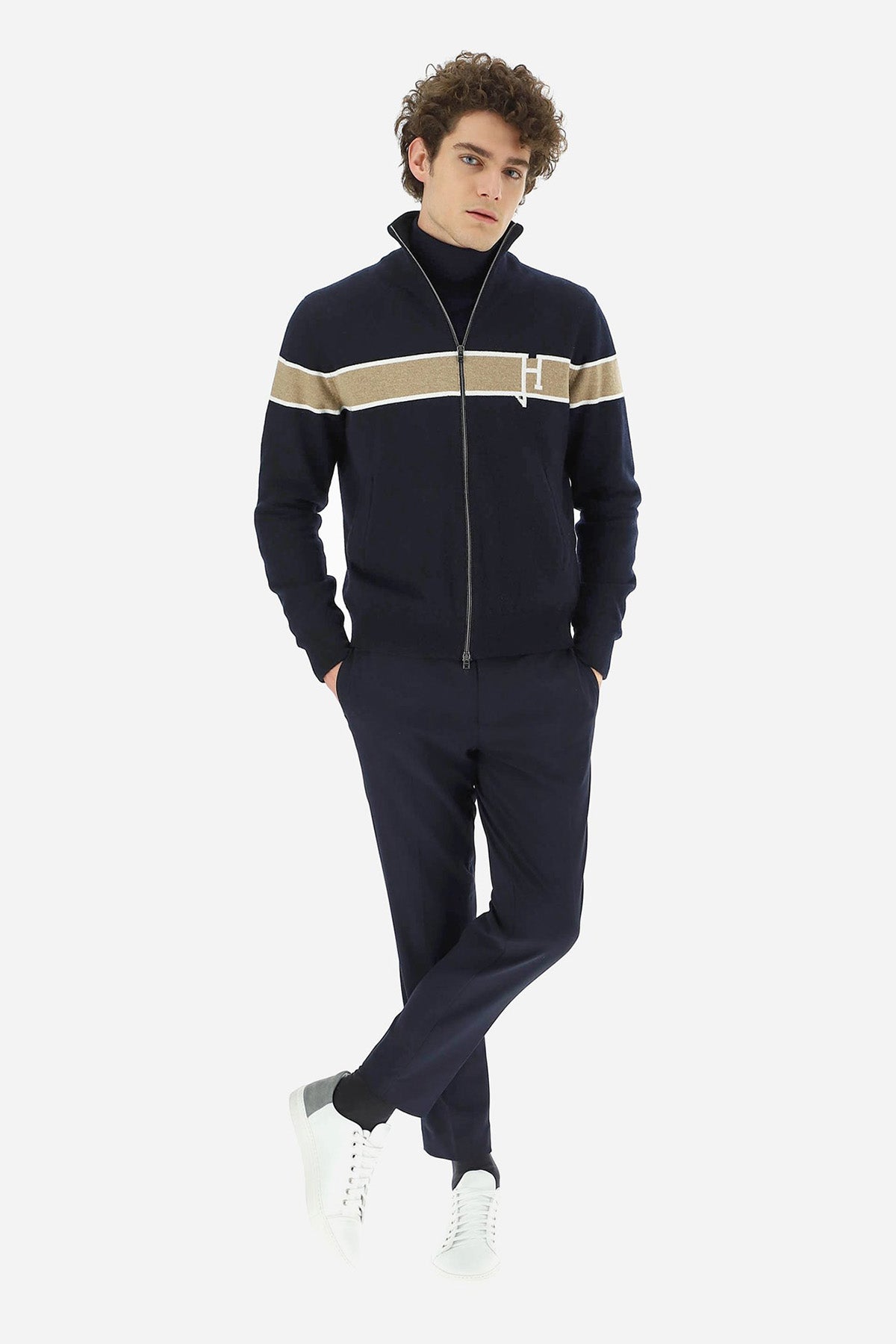 Herno Dik Yaka Yün Triko Ceket-Libas Trendy Fashion Store