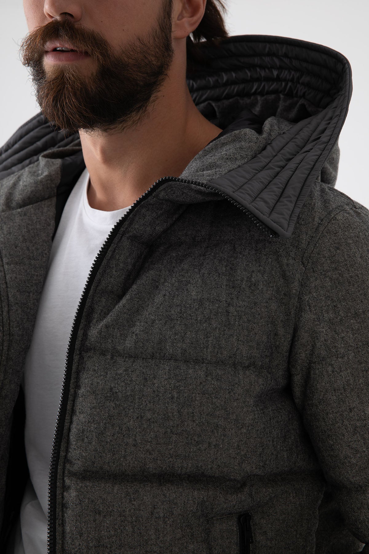 Herno Kapüşonlu Yün Puffer Mont-Libas Trendy Fashion Store