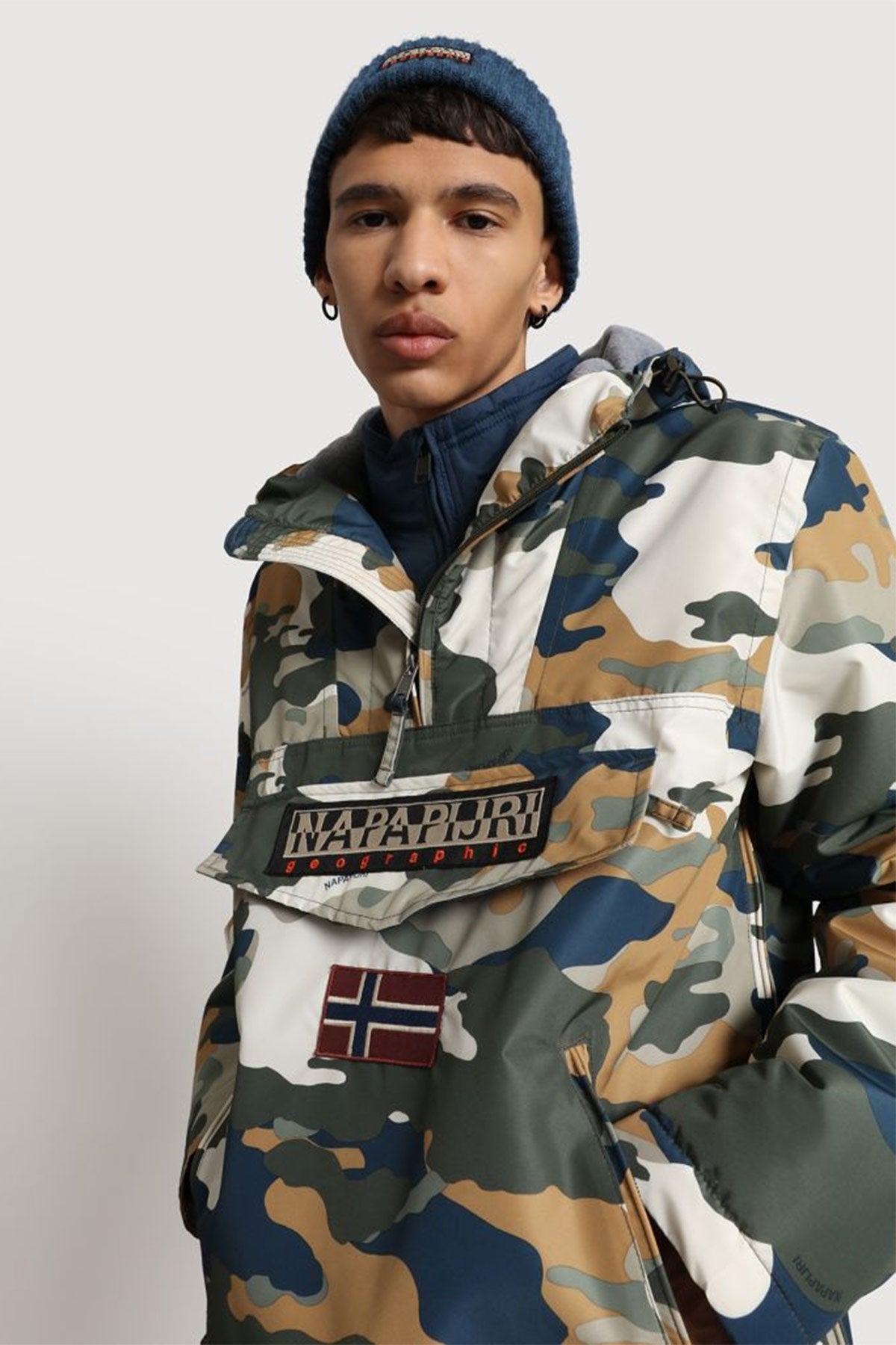 Napapijri Rainforest Kanguru Cepli Kamuflaj Ceket Mont-Libas Trendy Fashion Store