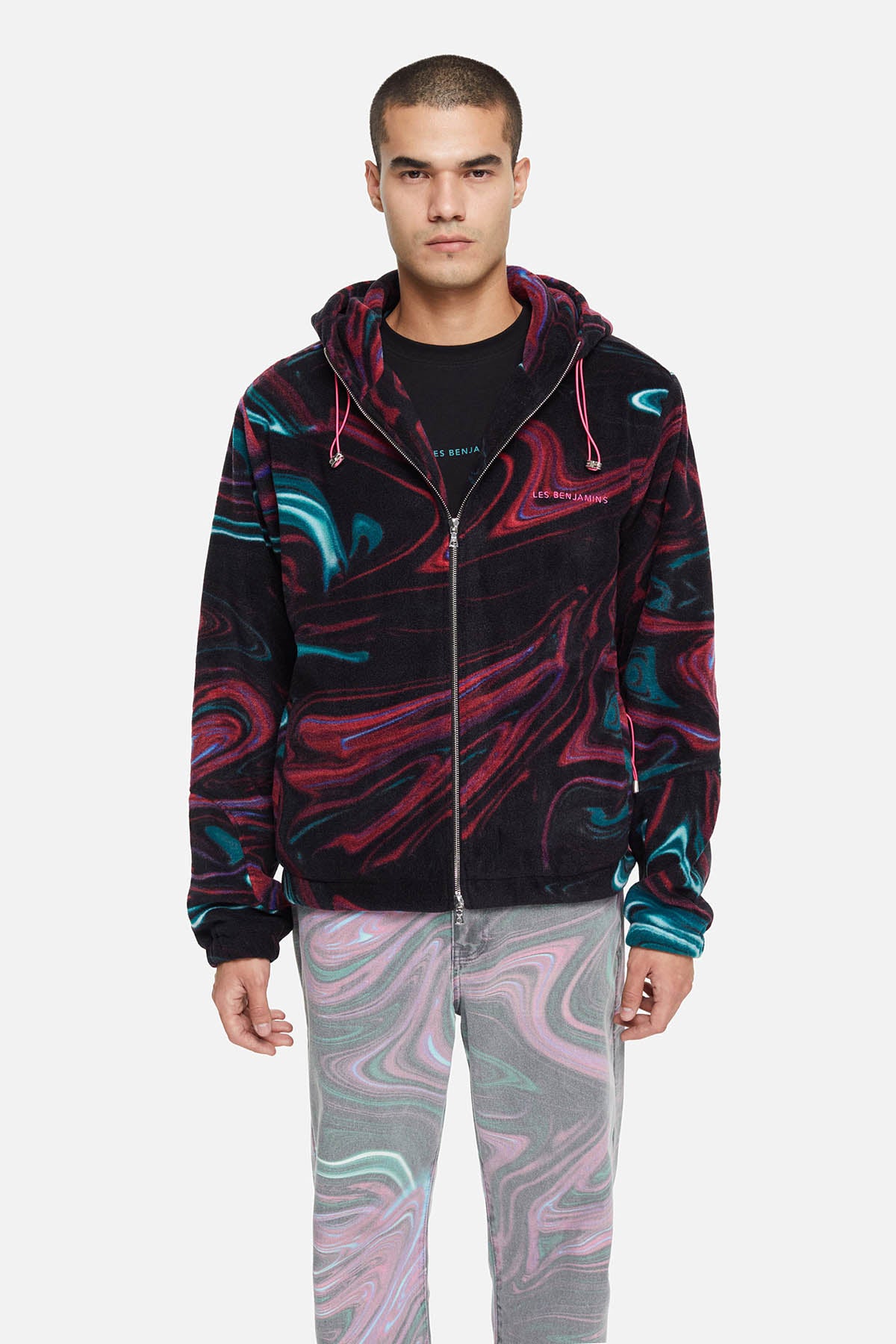 Les Benjamins Fermuarlı Kapüşonlu Polar Sweatshirt-Libas Trendy Fashion Store