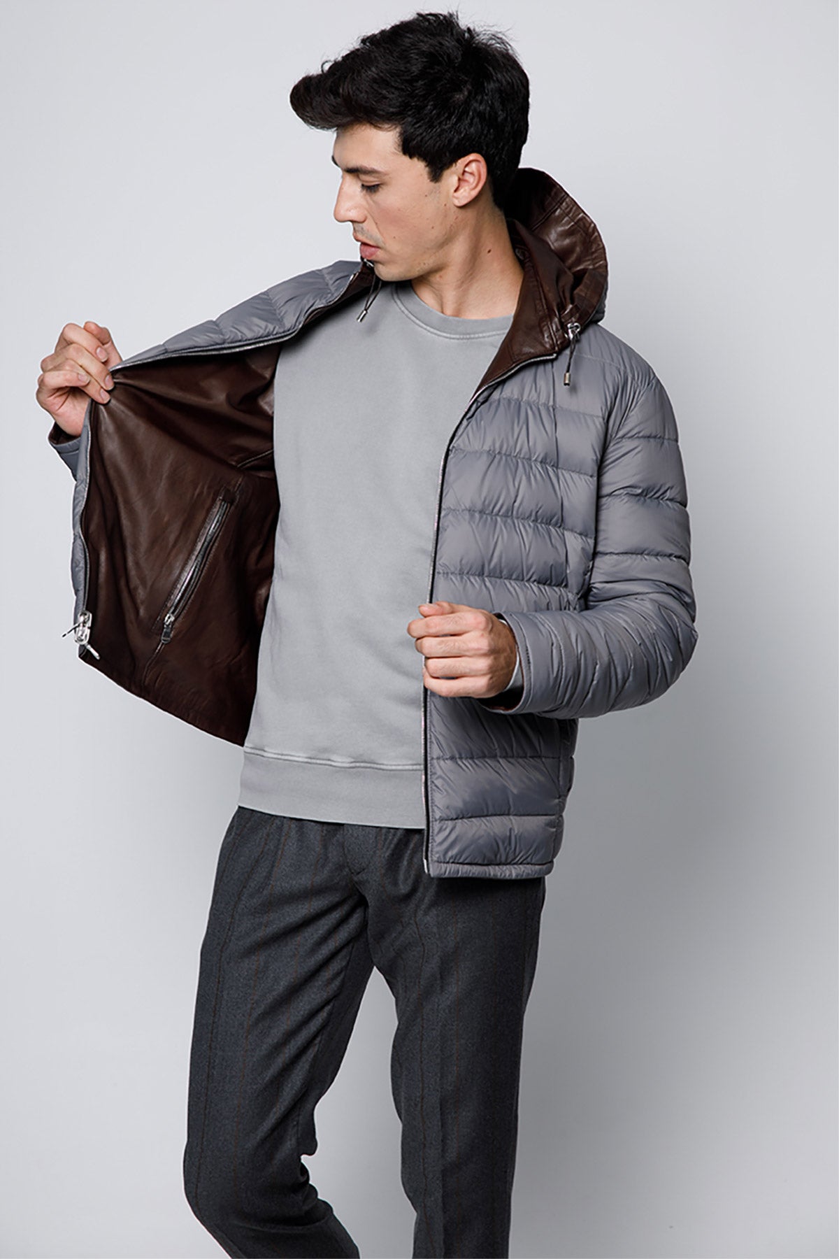 Fradi Darius Çift Taraflı Dolgulu Deri Ceket-Libas Trendy Fashion Store