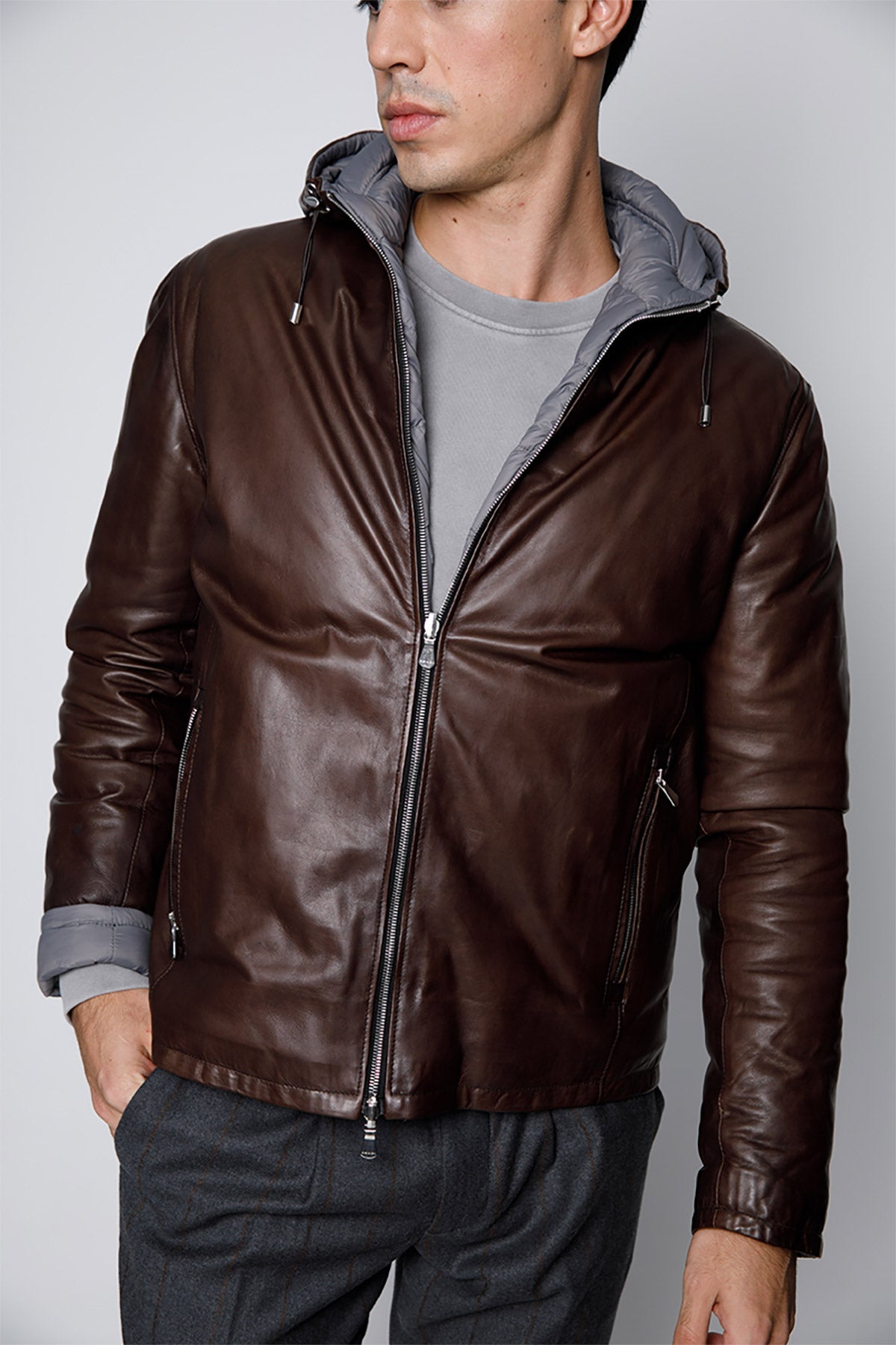 Fradi Darius Çift Taraflı Dolgulu Deri Ceket-Libas Trendy Fashion Store