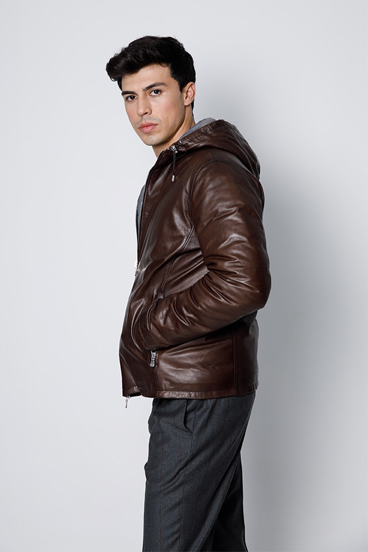 Fradi Darius Çift Taraflı Dolgulu Deri Ceket-Libas Trendy Fashion Store