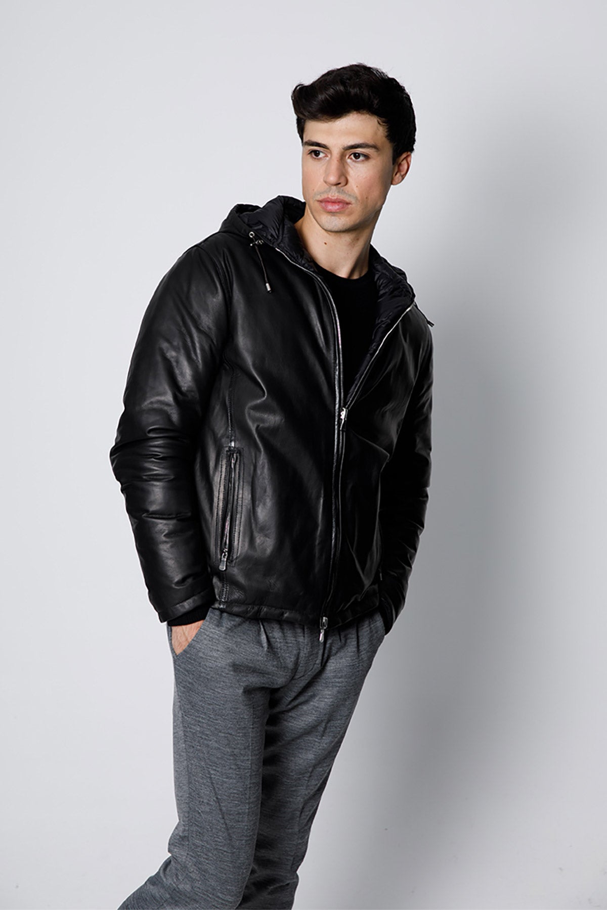 Fradi Darius Çift Taraflı Dolgulu Deri Ceket-Libas Trendy Fashion Store