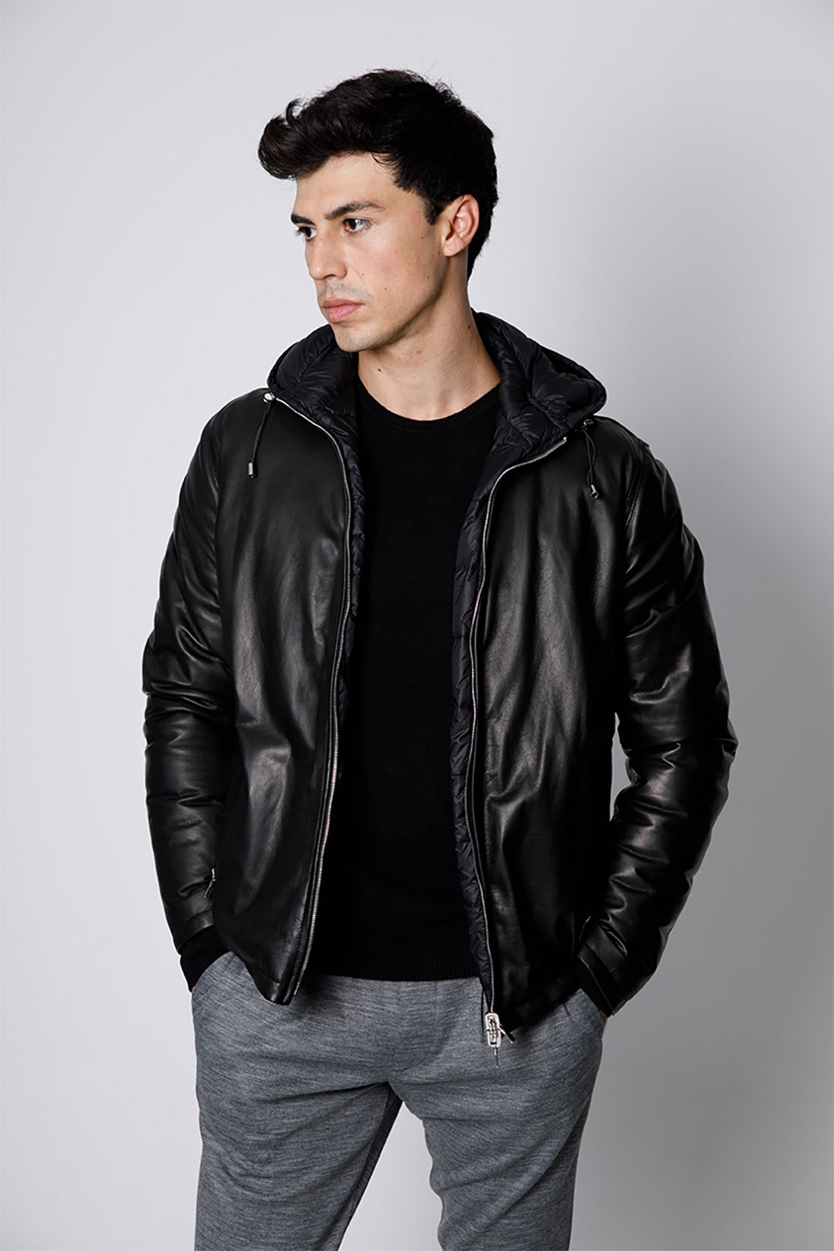Fradi Darius Çift Taraflı Dolgulu Deri Ceket-Libas Trendy Fashion Store