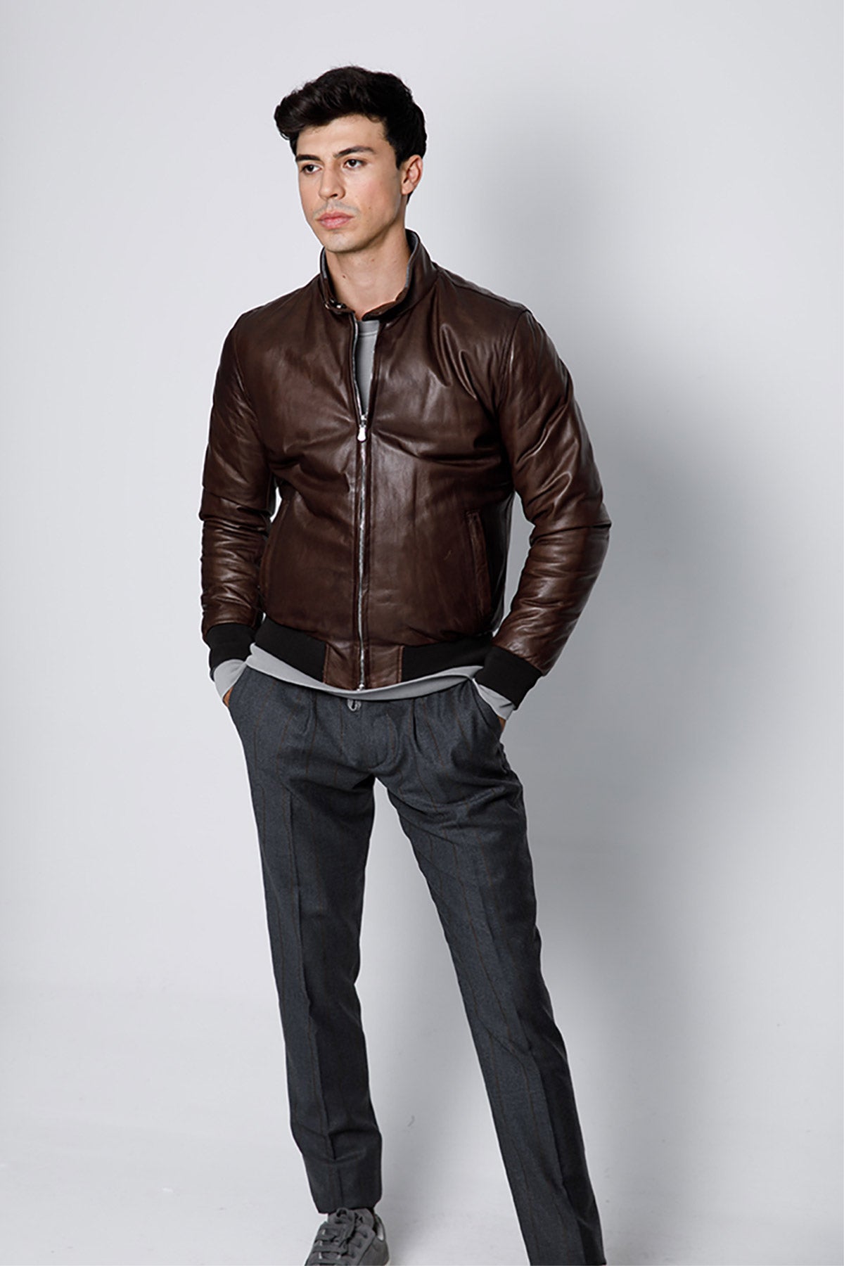 Fradi Dennis Çift Taraflı Dolgulu Deri Ceket-Libas Trendy Fashion Store