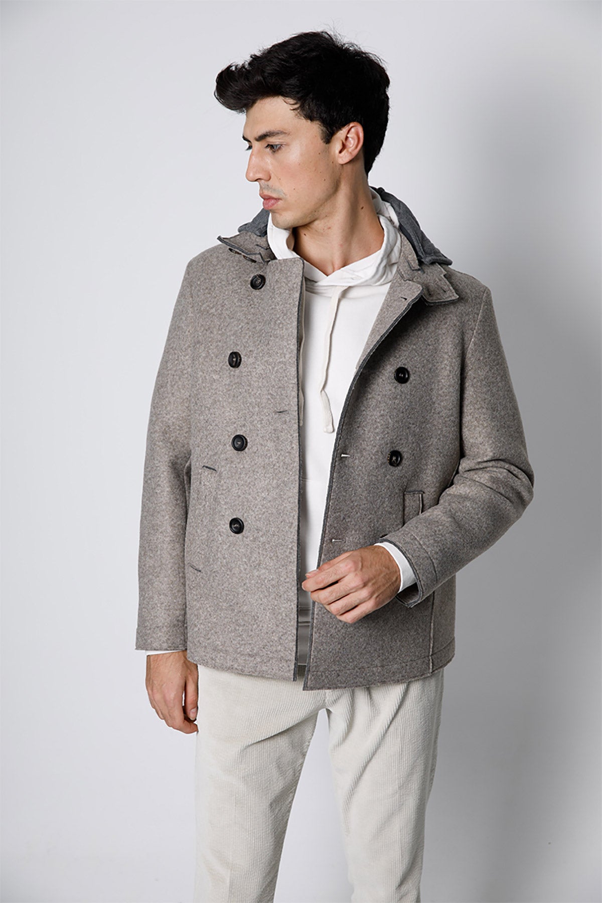 Fradi Warner Relaxed Performance Kapüşonlu Kruvaze Kaban-Libas Trendy Fashion Store