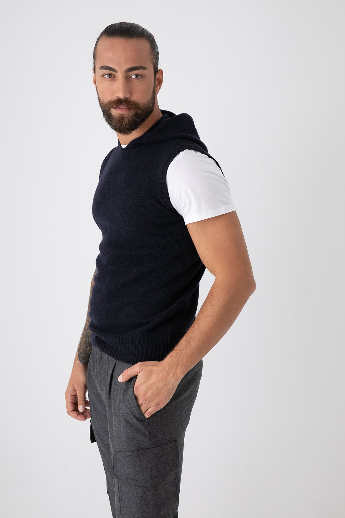 Fradi Kapüşonlu Kolsuz Triko-Libas Trendy Fashion Store