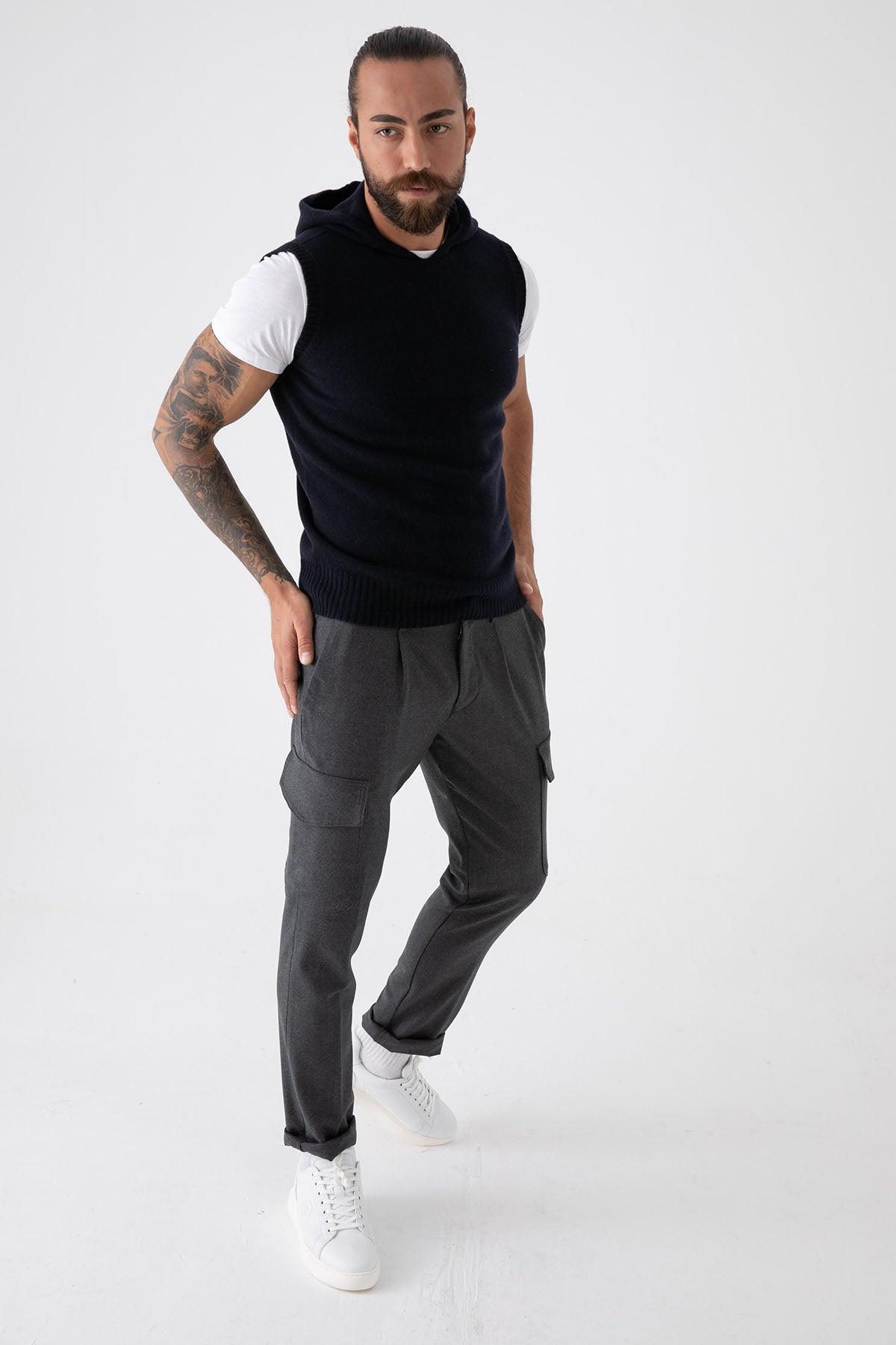 Fradi Kapüşonlu Kolsuz Triko-Libas Trendy Fashion Store