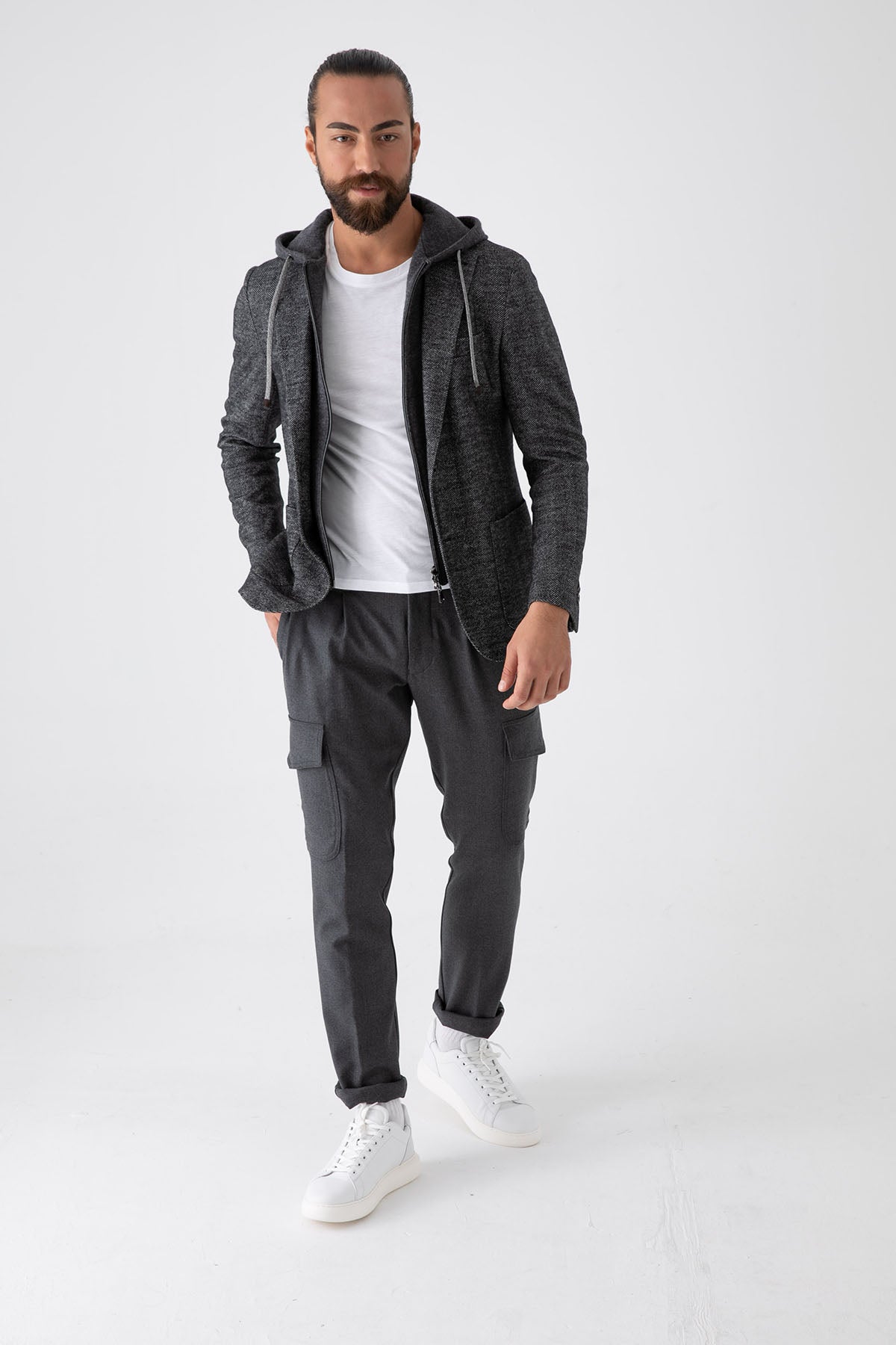 Fradi İç Yelekli Balıksırtı Yün Ceket-Libas Trendy Fashion Store