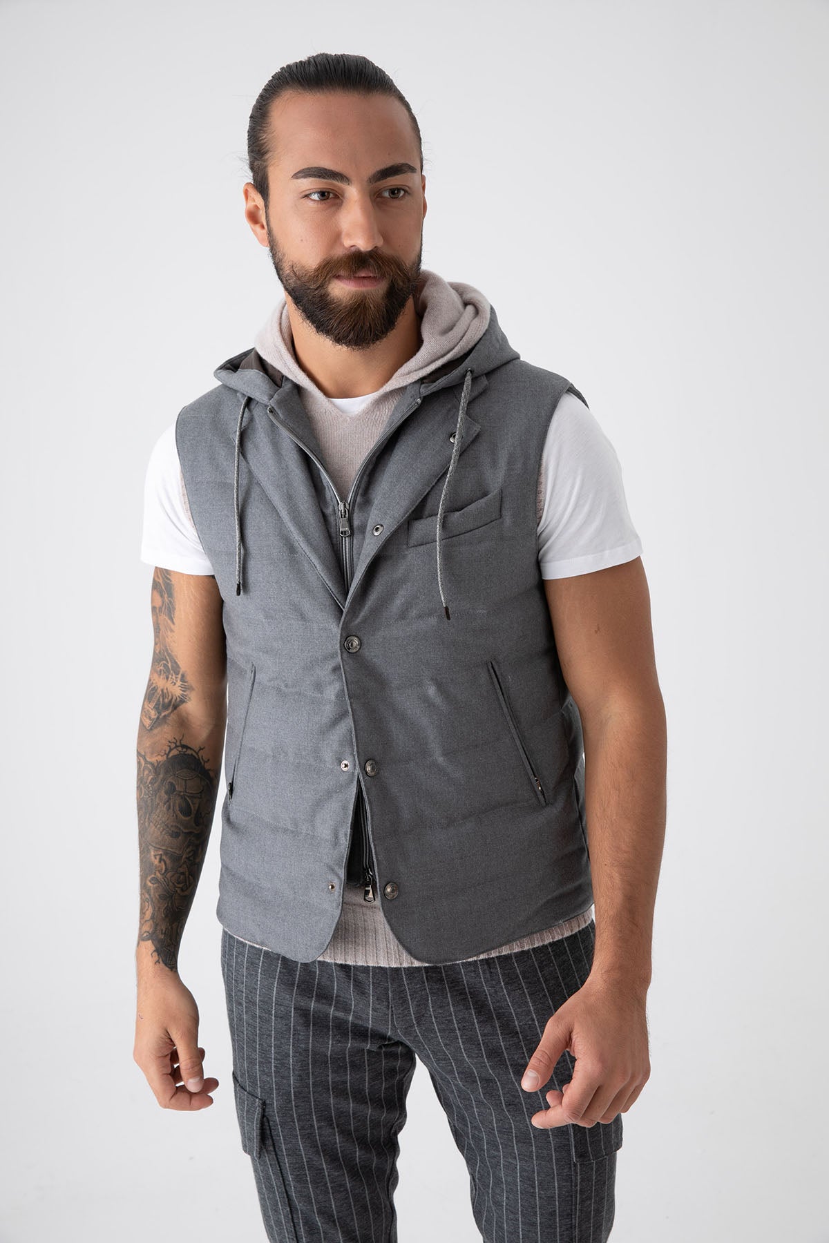 Fradi Kapüşonlu Yün Yelek-Libas Trendy Fashion Store