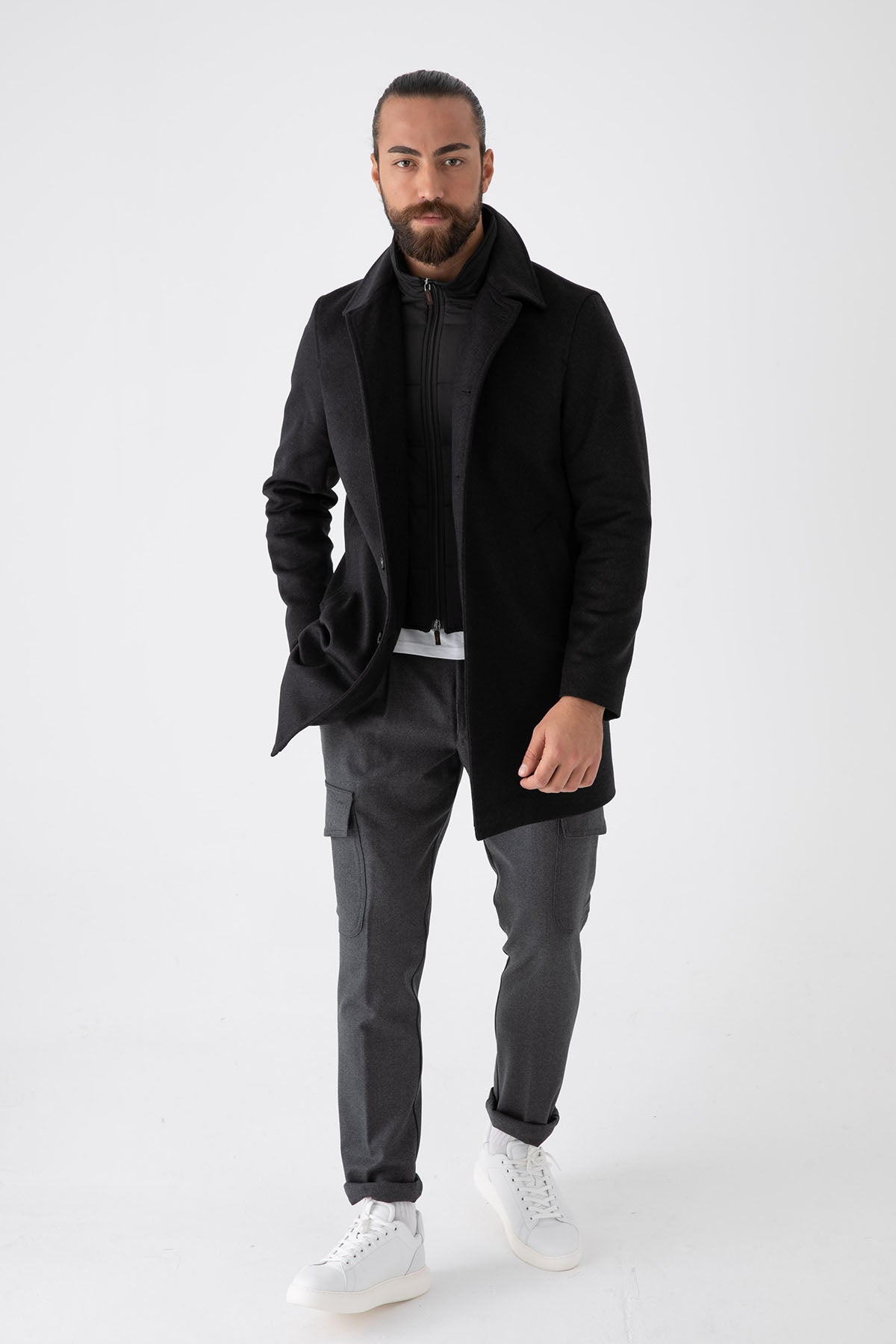 Fradi İç Yelekli Yün Kısa Palto-Libas Trendy Fashion Store