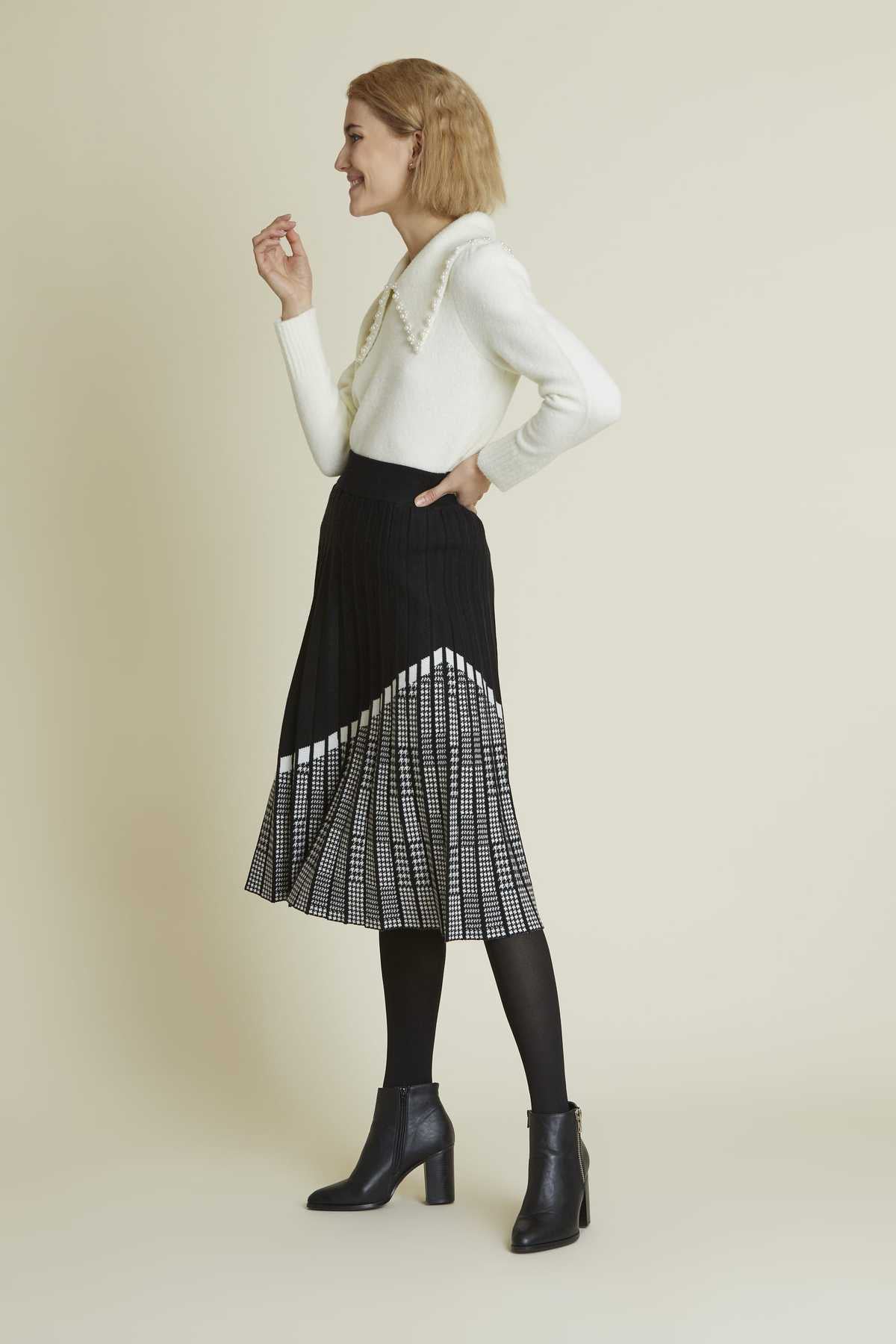 Rene Derhy Piliseli Midi Etek-Libas Trendy Fashion Store