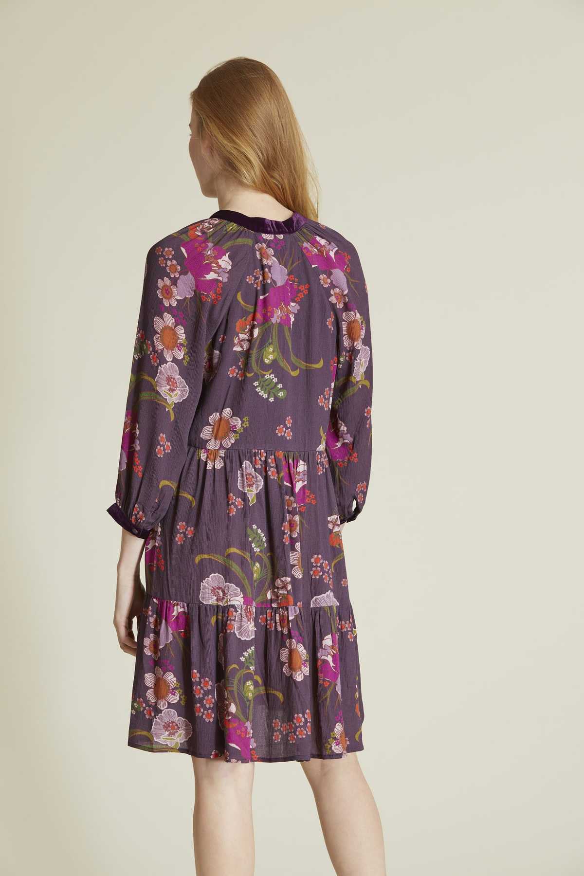 Rene Derhy Diz Üstü Çiçek Desenli Elbise-Libas Trendy Fashion Store