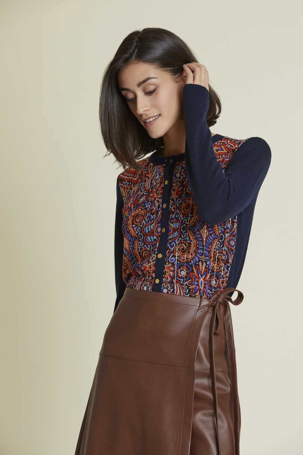 Rene Derhy Desenli Triko Ceket-Libas Trendy Fashion Store