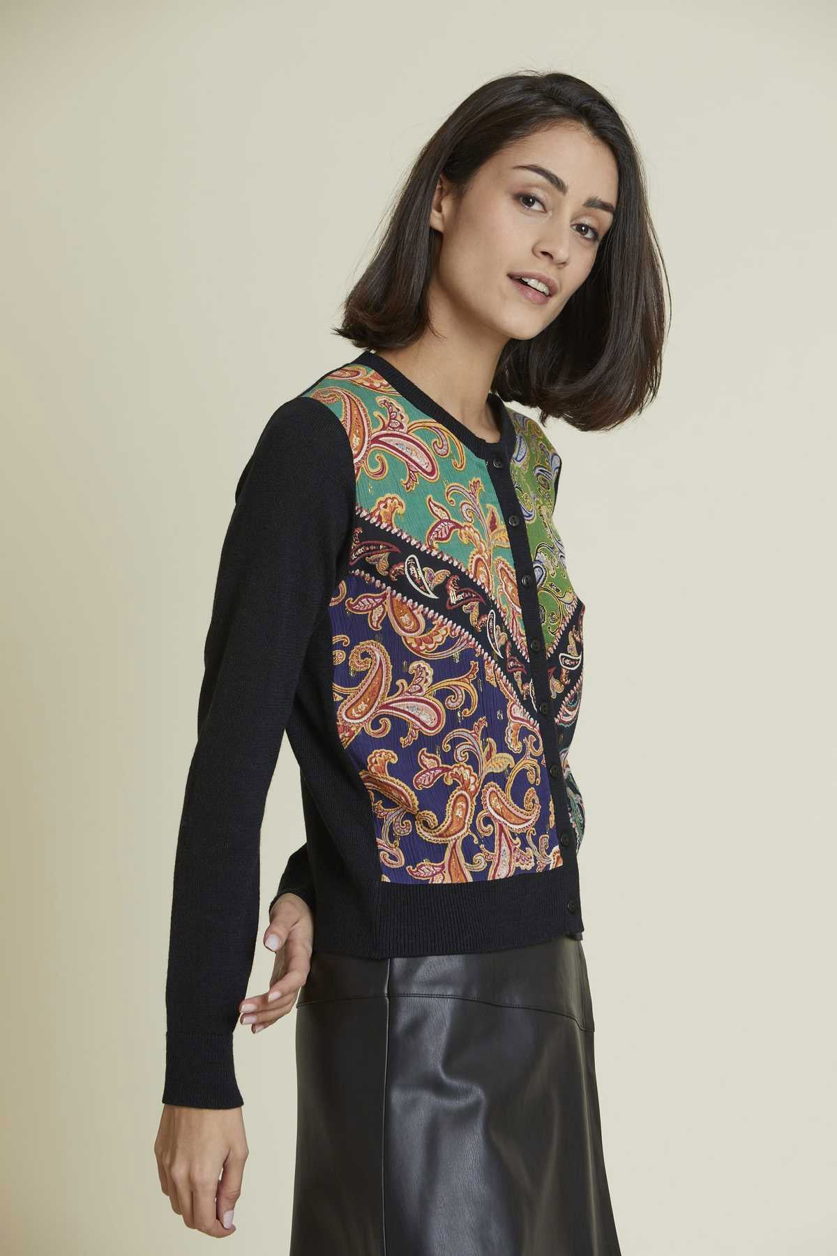 Rene Derhy Şal Desenli Triko Ceket-Libas Trendy Fashion Store