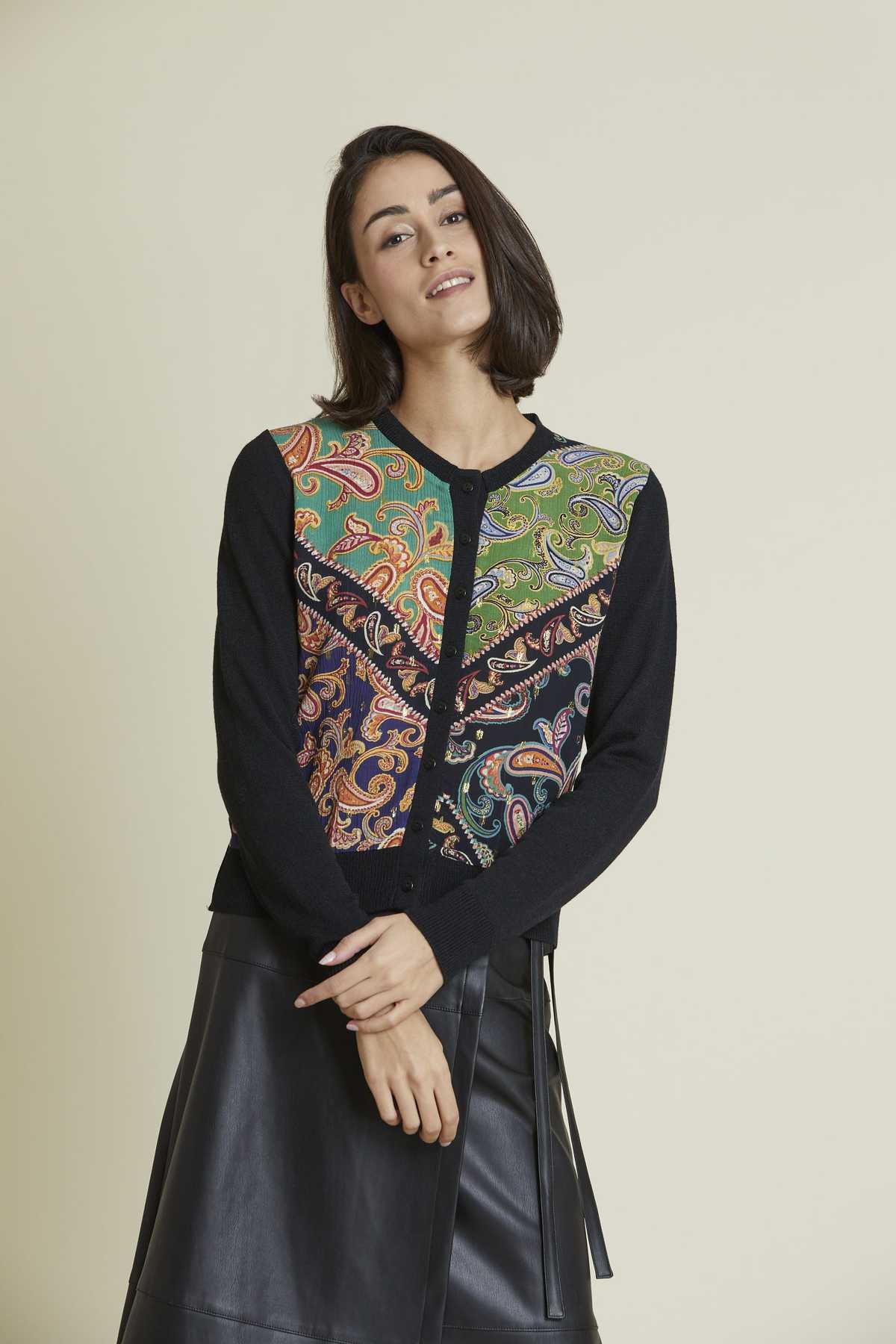 Rene Derhy Şal Desenli Triko Ceket-Libas Trendy Fashion Store