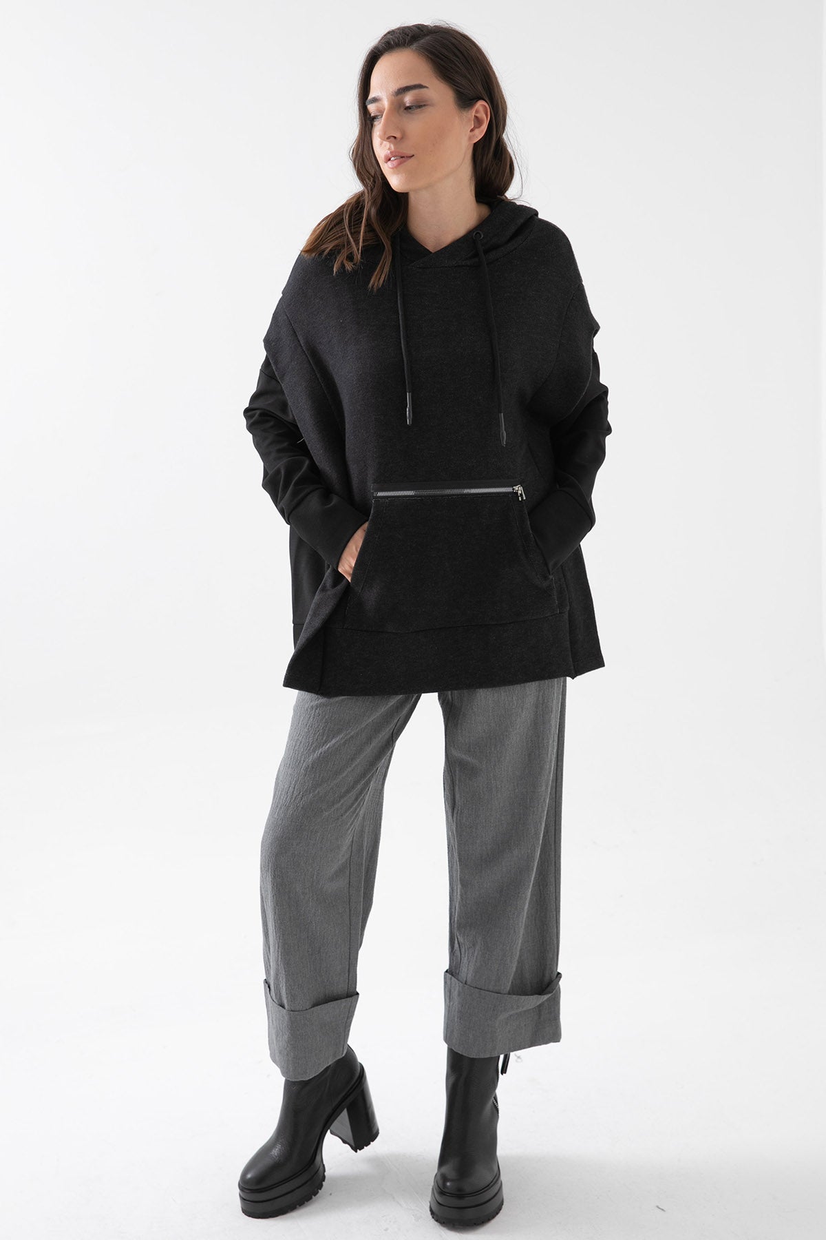 Crea Concept Kanguru Cepli Kapüşonlu Sweatshirt-Libas Trendy Fashion Store