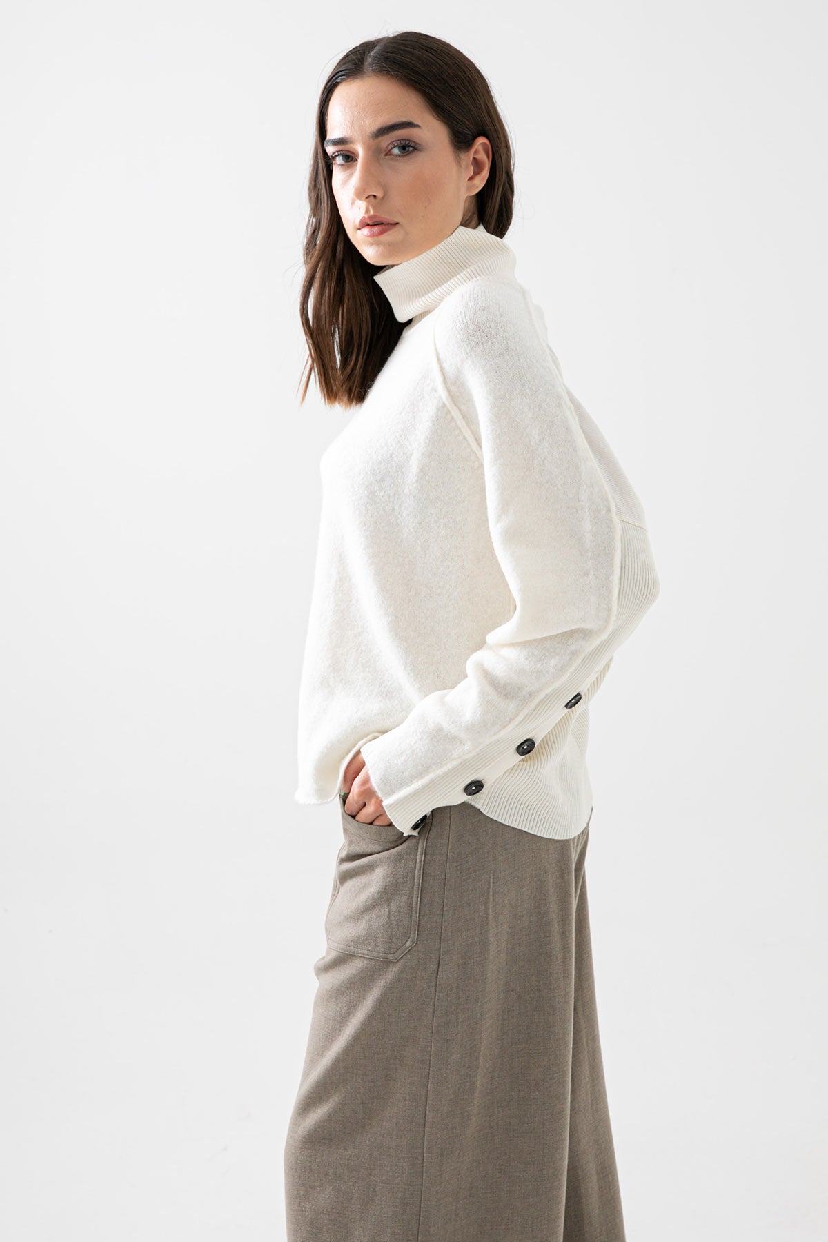 Crea Concept Balıkçı Yaka Düğme Detaylı Triko-Libas Trendy Fashion Store