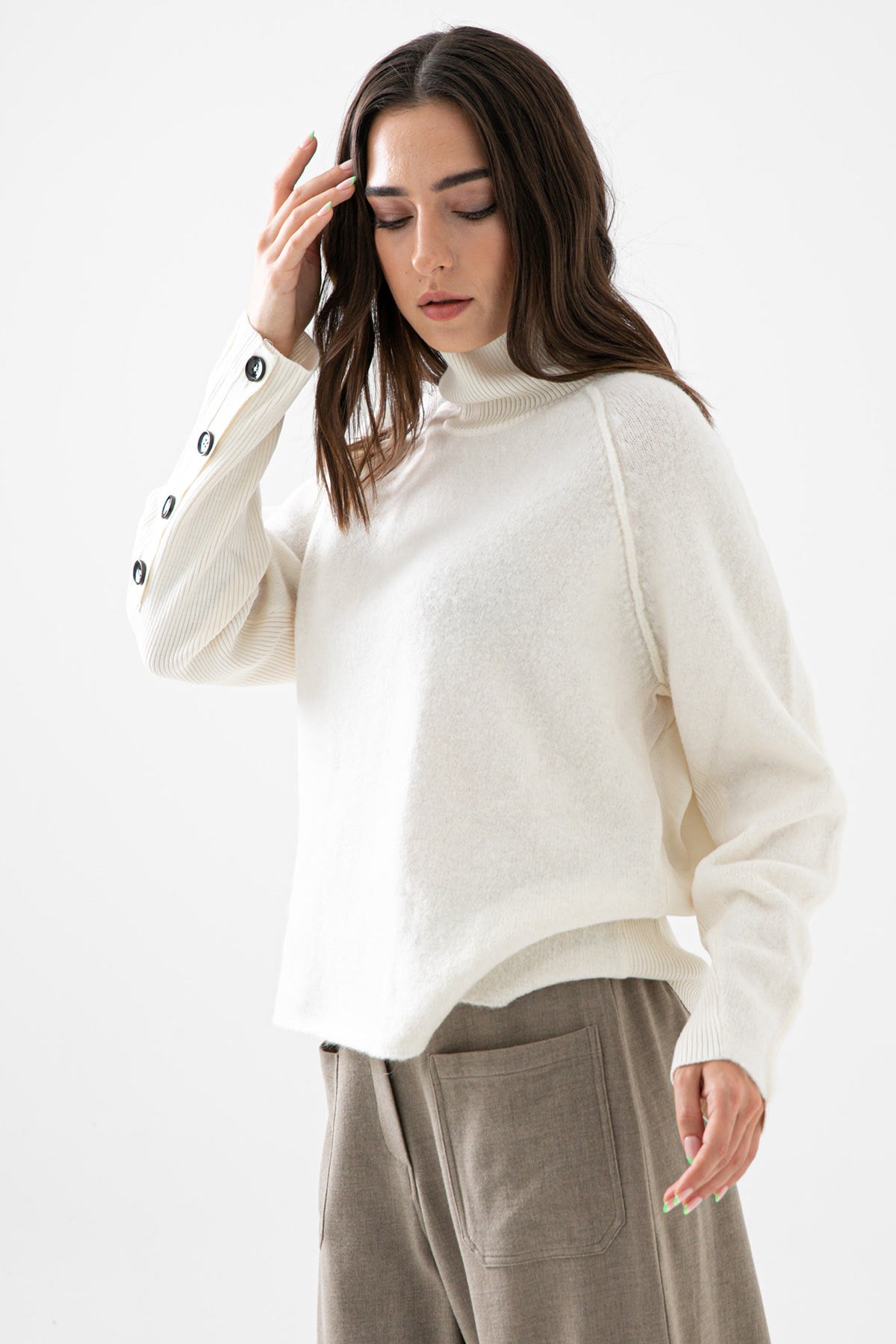 Crea Concept Balıkçı Yaka Düğme Detaylı Triko-Libas Trendy Fashion Store