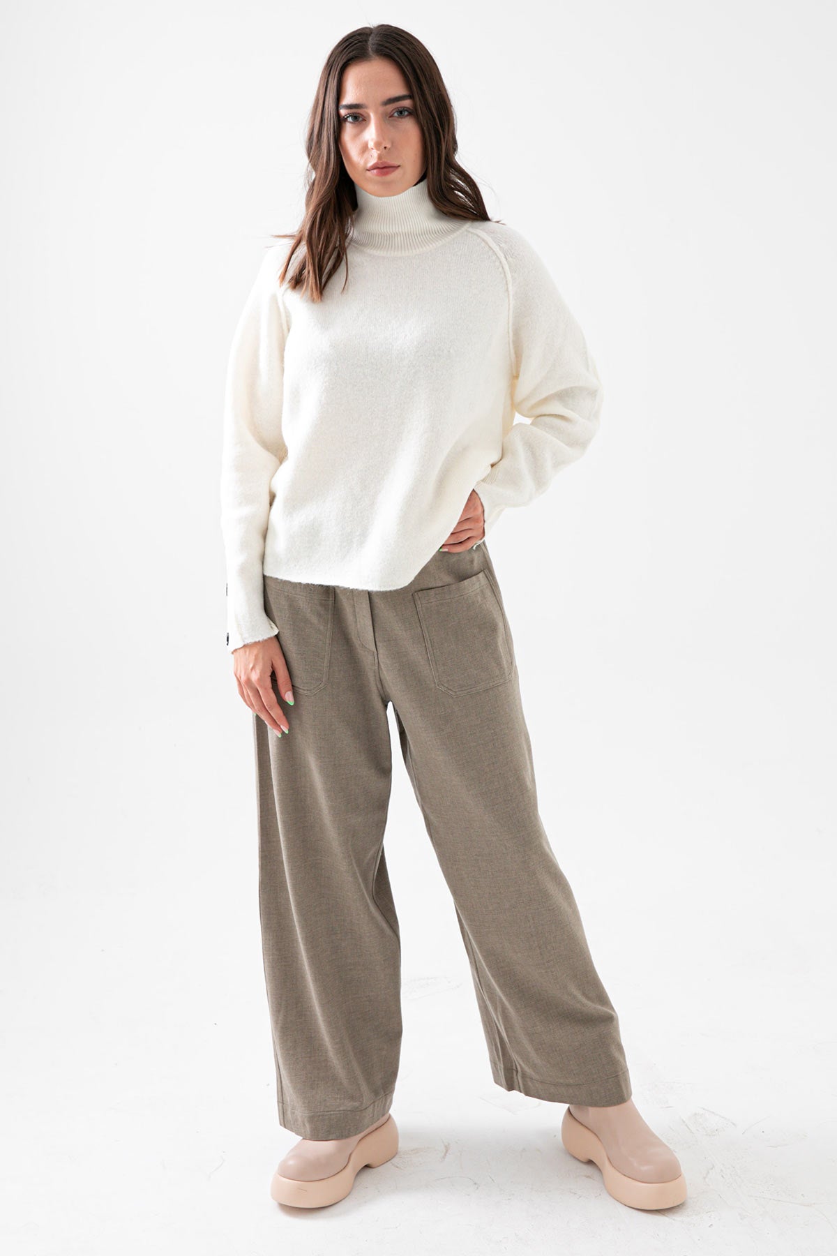 Crea Concept Balıkçı Yaka Düğme Detaylı Triko-Libas Trendy Fashion Store