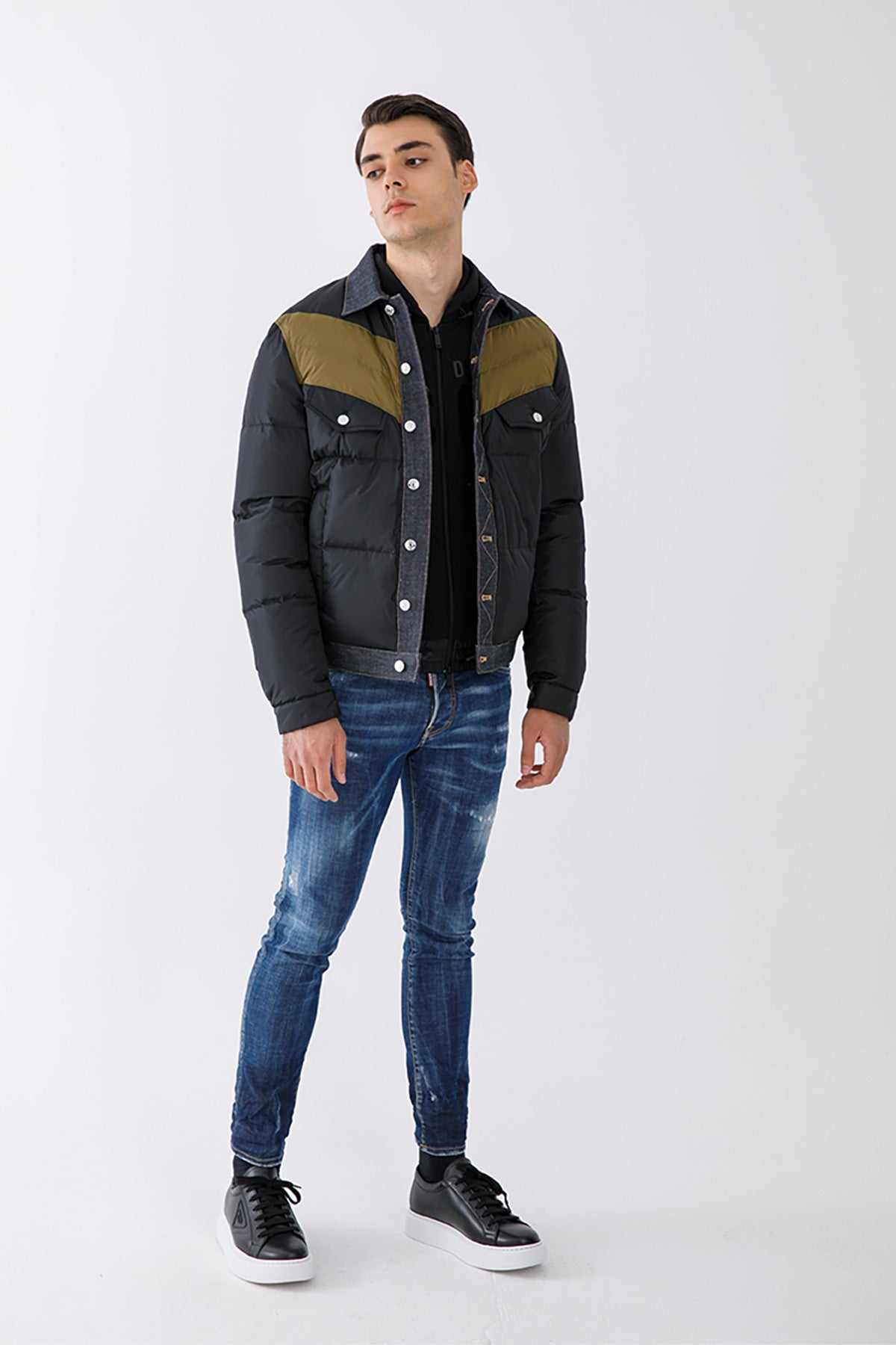 Dsquared Denim Detaylı Puffer Mont Ceket-Libas Trendy Fashion Store