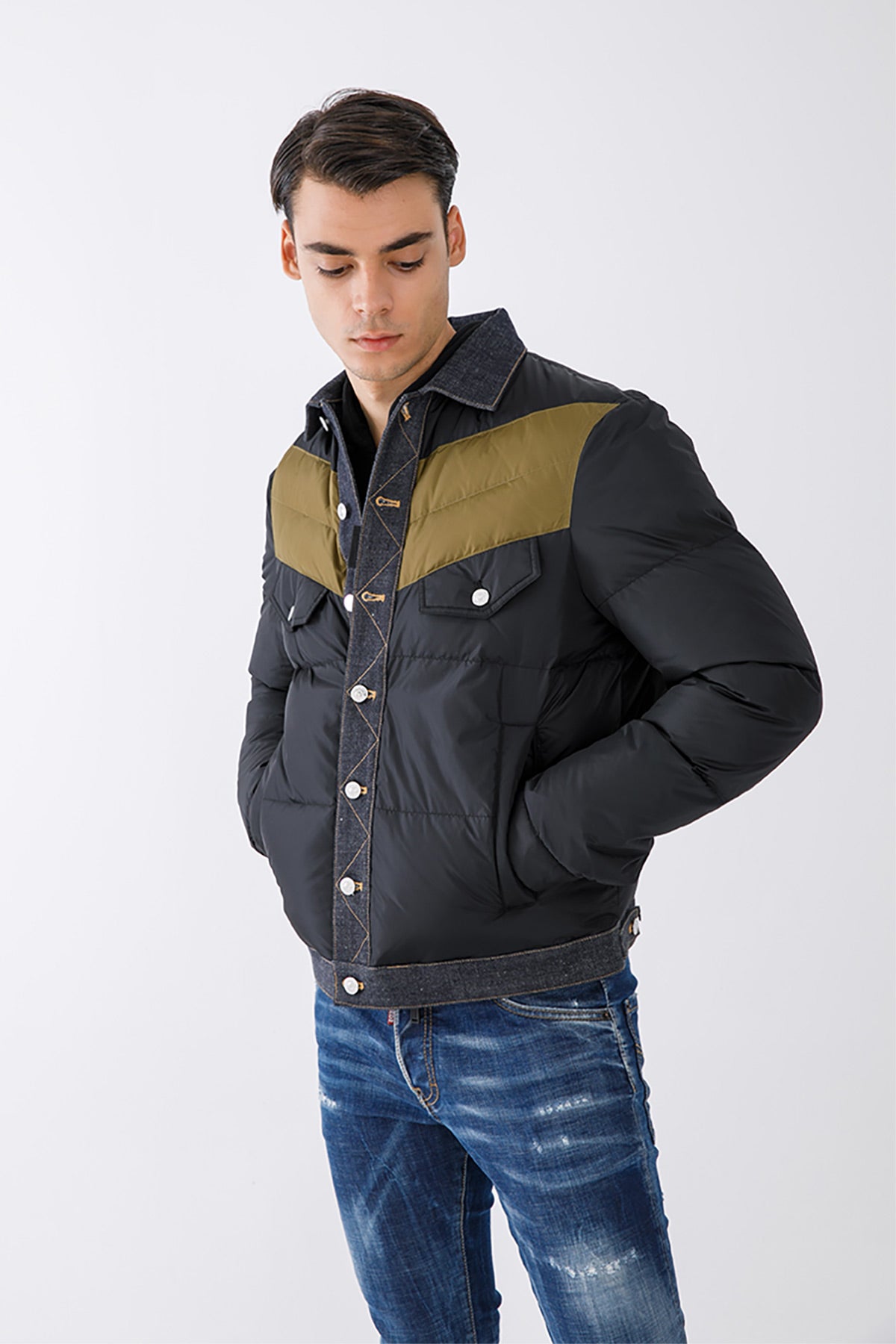 Dsquared Denim Detaylı Puffer Mont Ceket-Libas Trendy Fashion Store